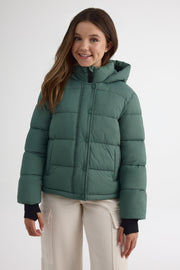Manteau isolé style puffer - Ado fille && VERT