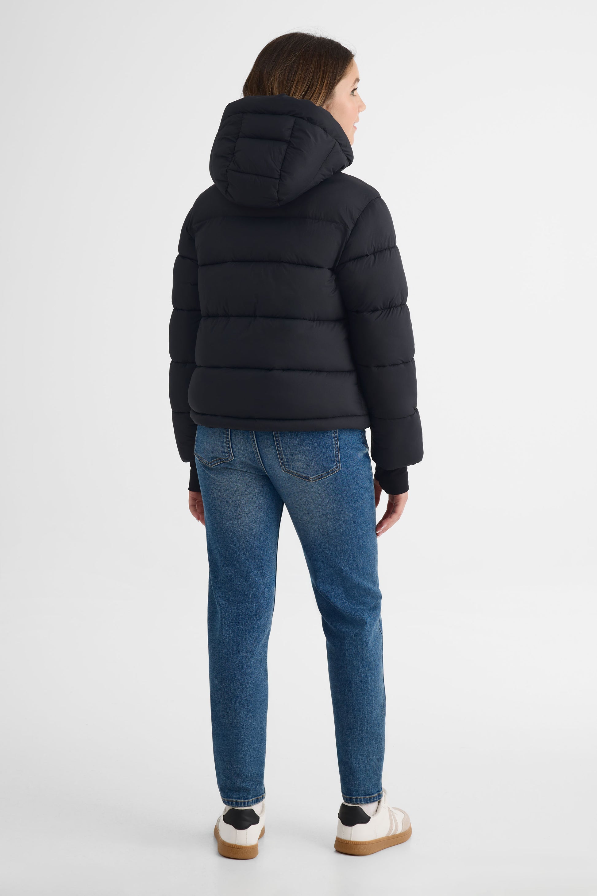 Manteau isolé style puffer - Ado fille && NOIR