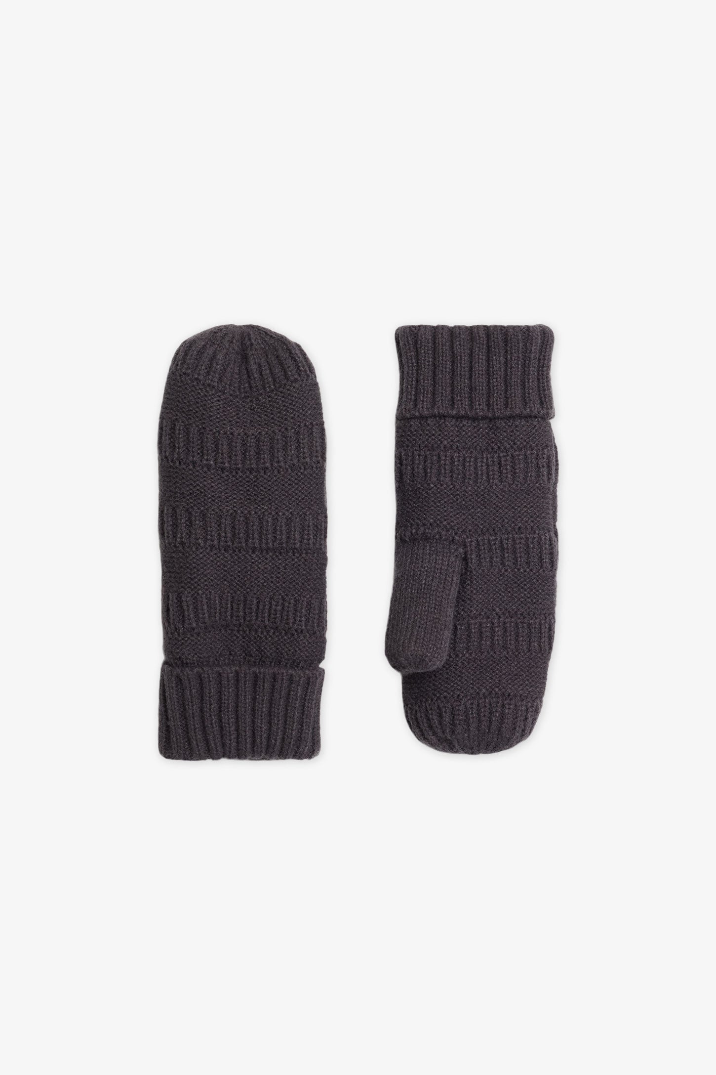 Mitaines en tricot rayées – Ado fille && CHARBON