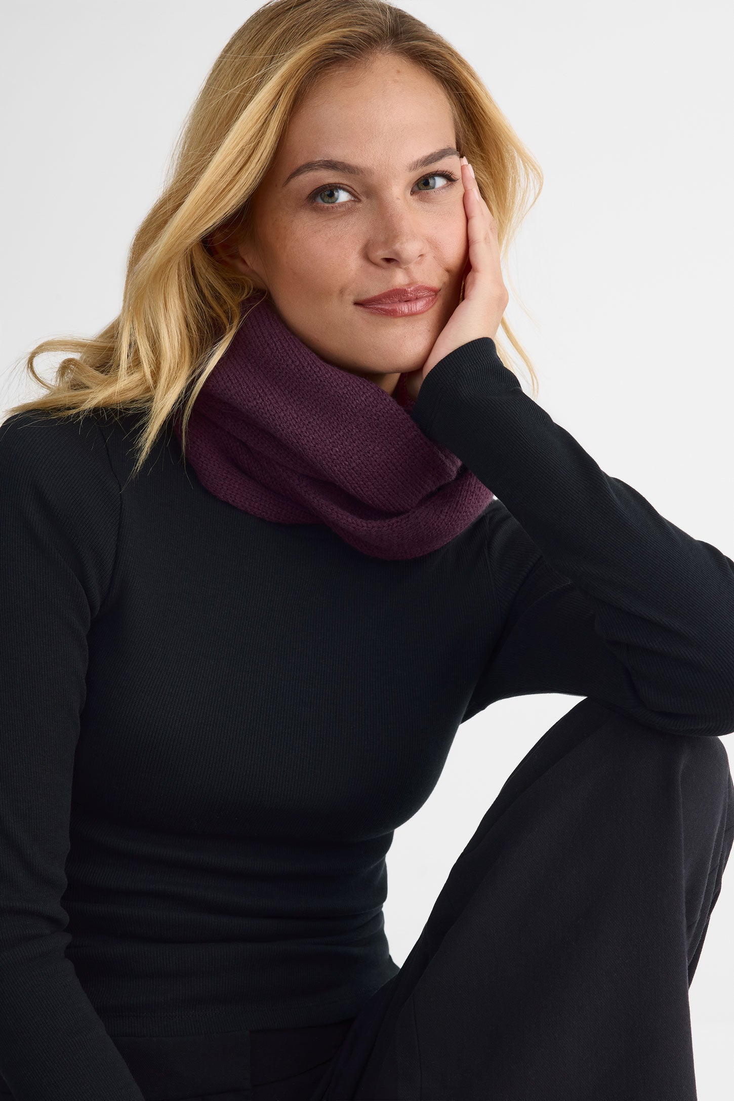 Foulard infini en tricot - Femme && PRUNE