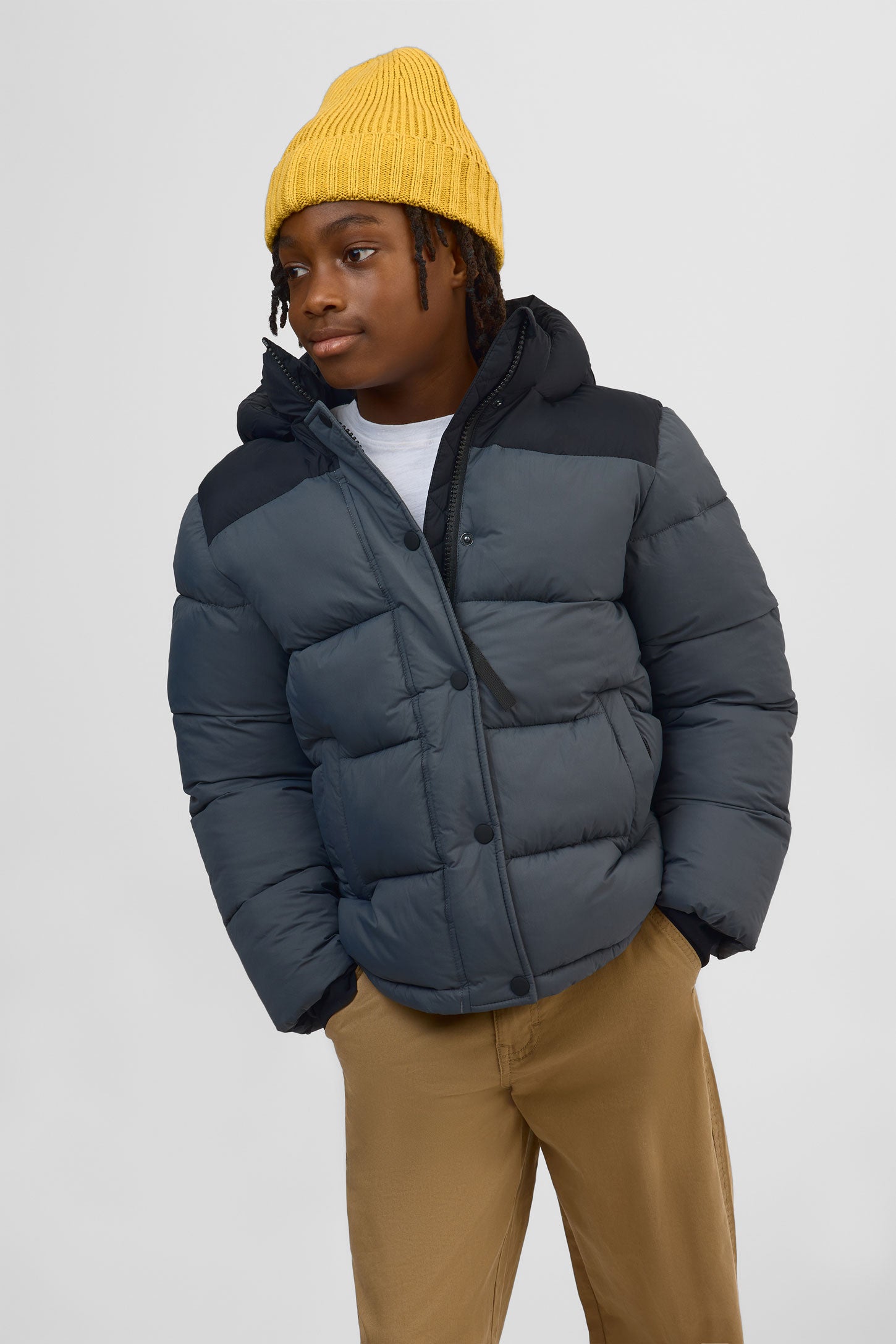Manteau puffer isolé - Ado garçon && CHARBON