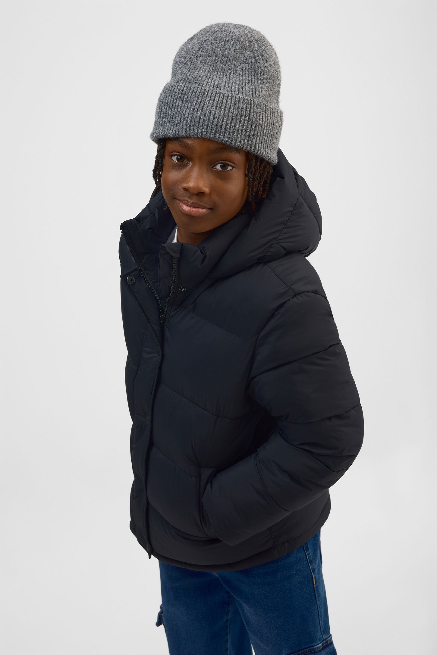 Manteau puffer isolé - Ado garçon && NOIR