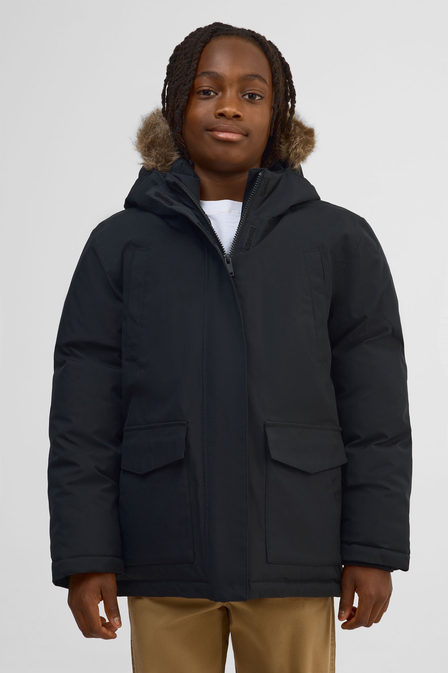 Parka isolé avec capuchon - Ado garçon && NOIR
