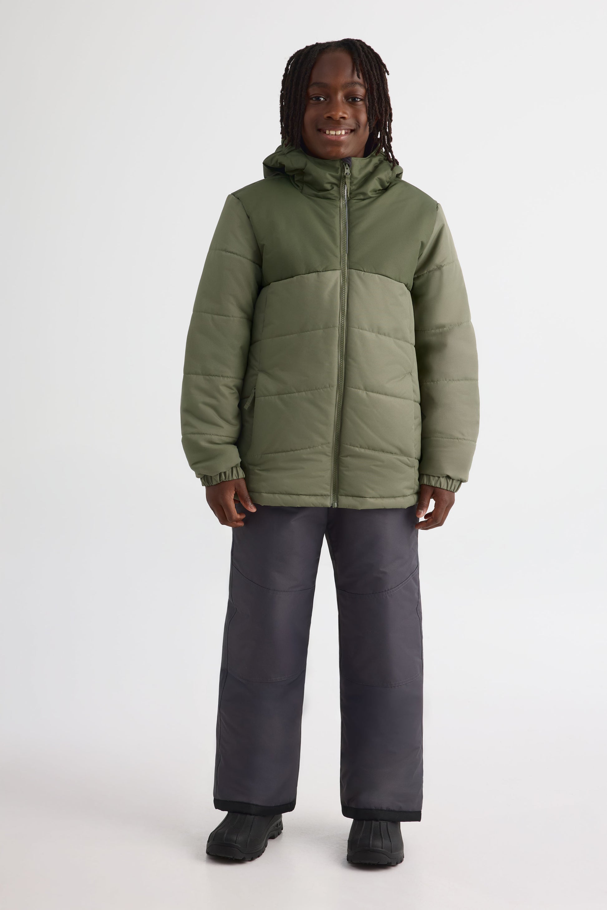 Manteau de neige avec capuchon - Ado garçon && KAKI