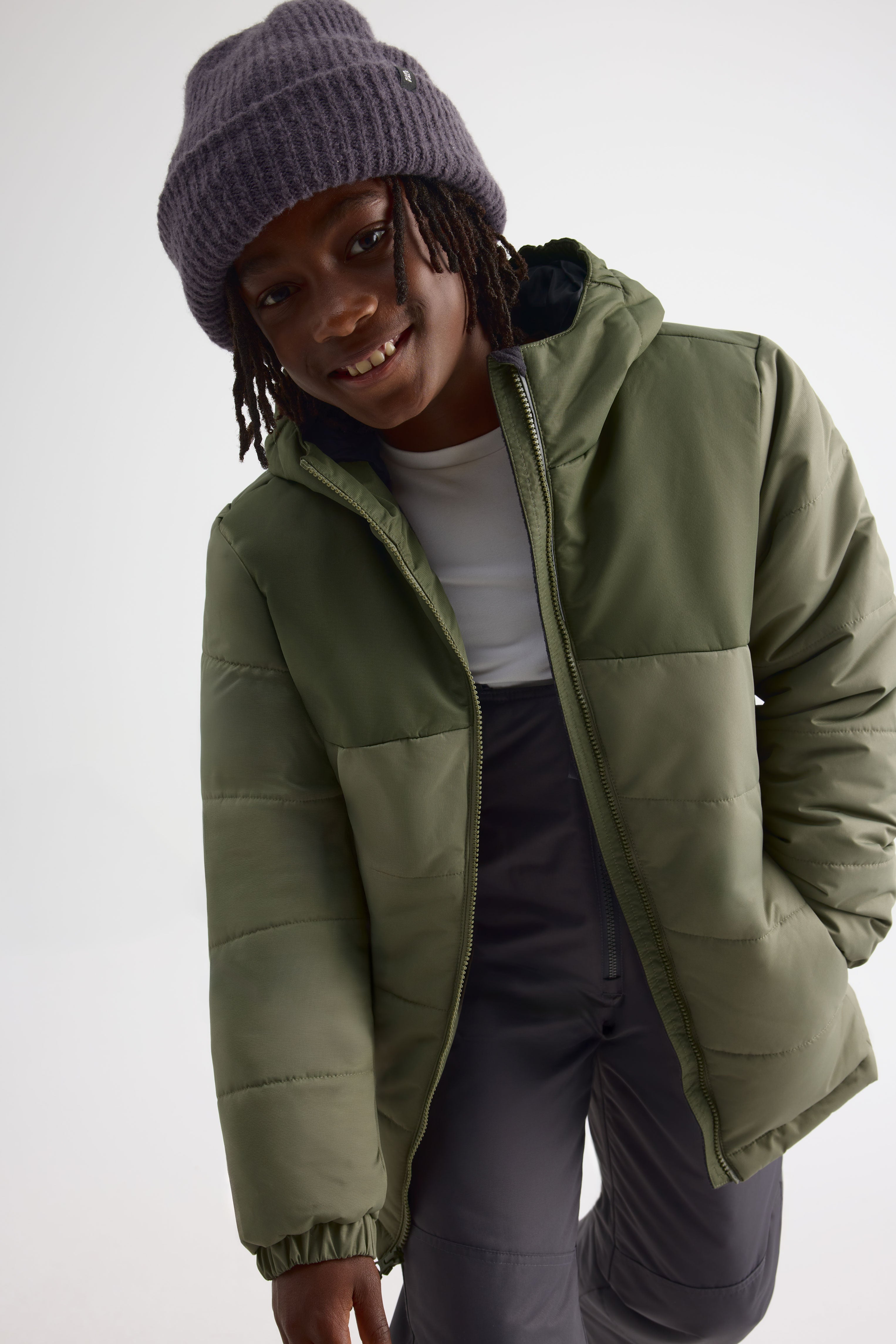 Manteau de neige avec capuchon - Ado garçon && KAKI