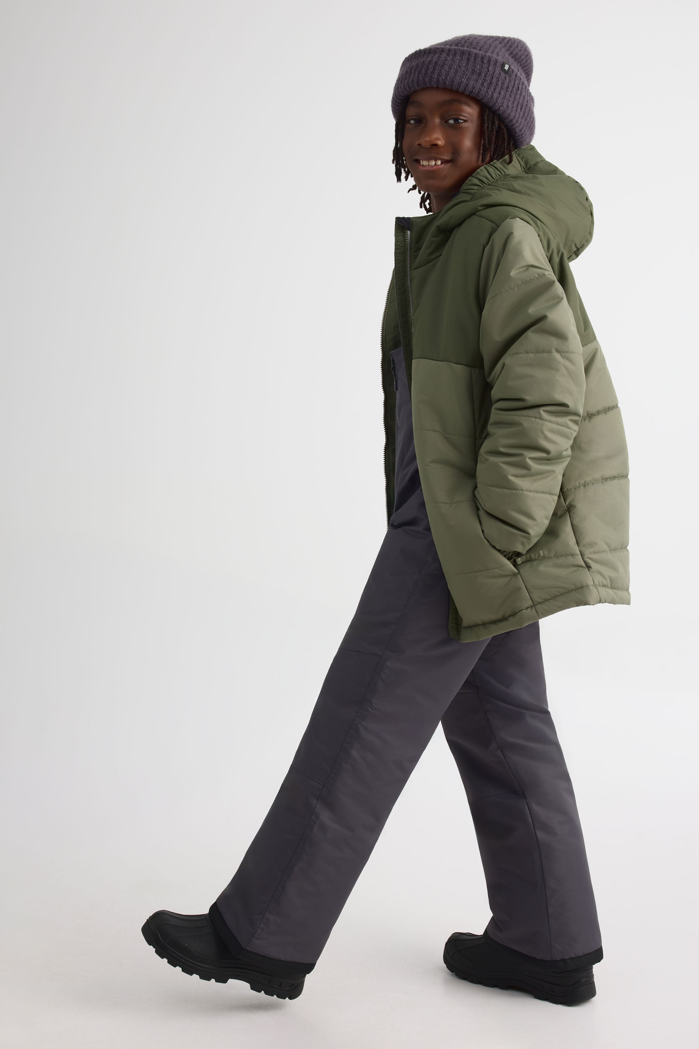 Manteau de neige avec capuchon - Ado garçon && KAKI