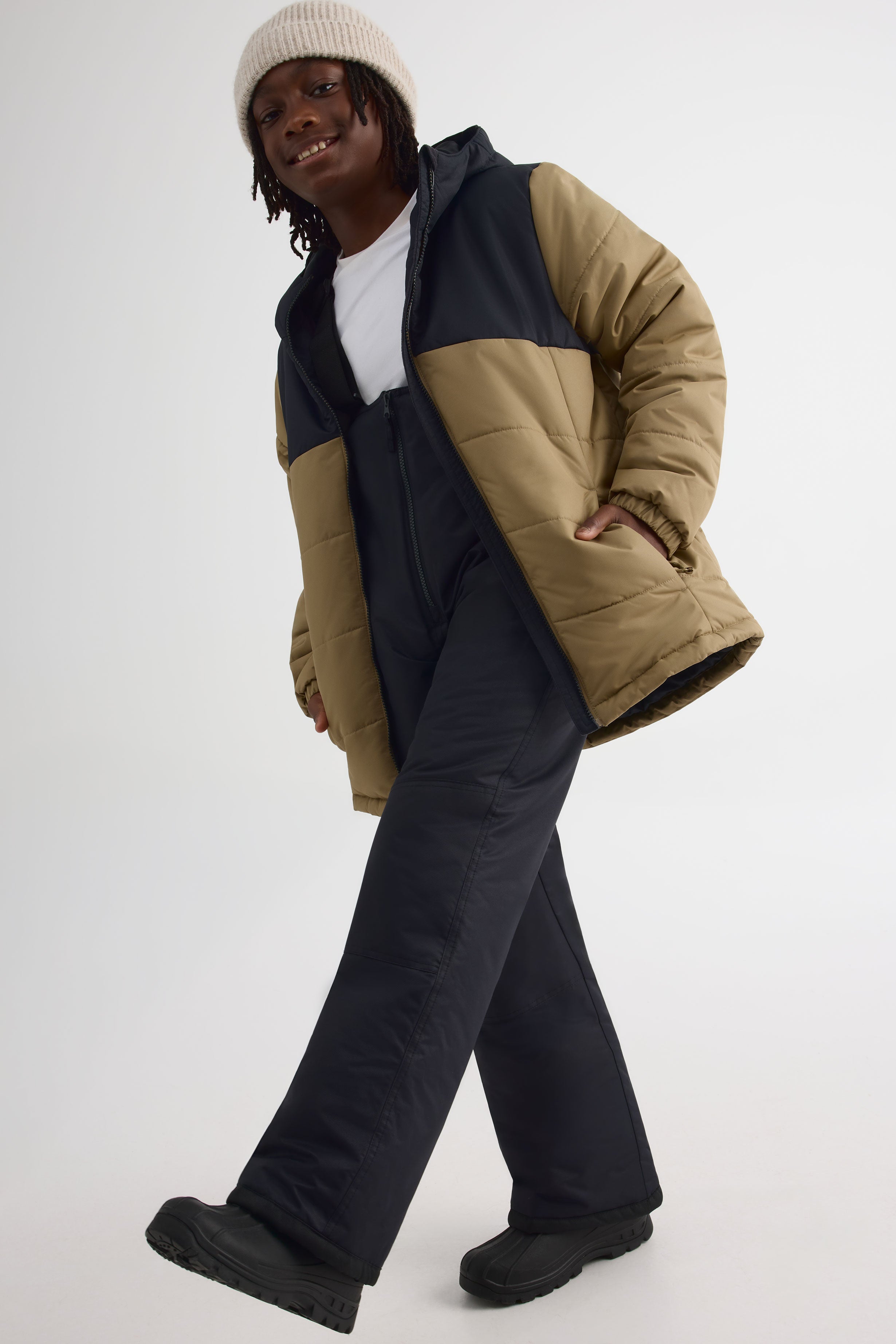 Manteau de neige avec capuchon - Ado garçon && CHARBON