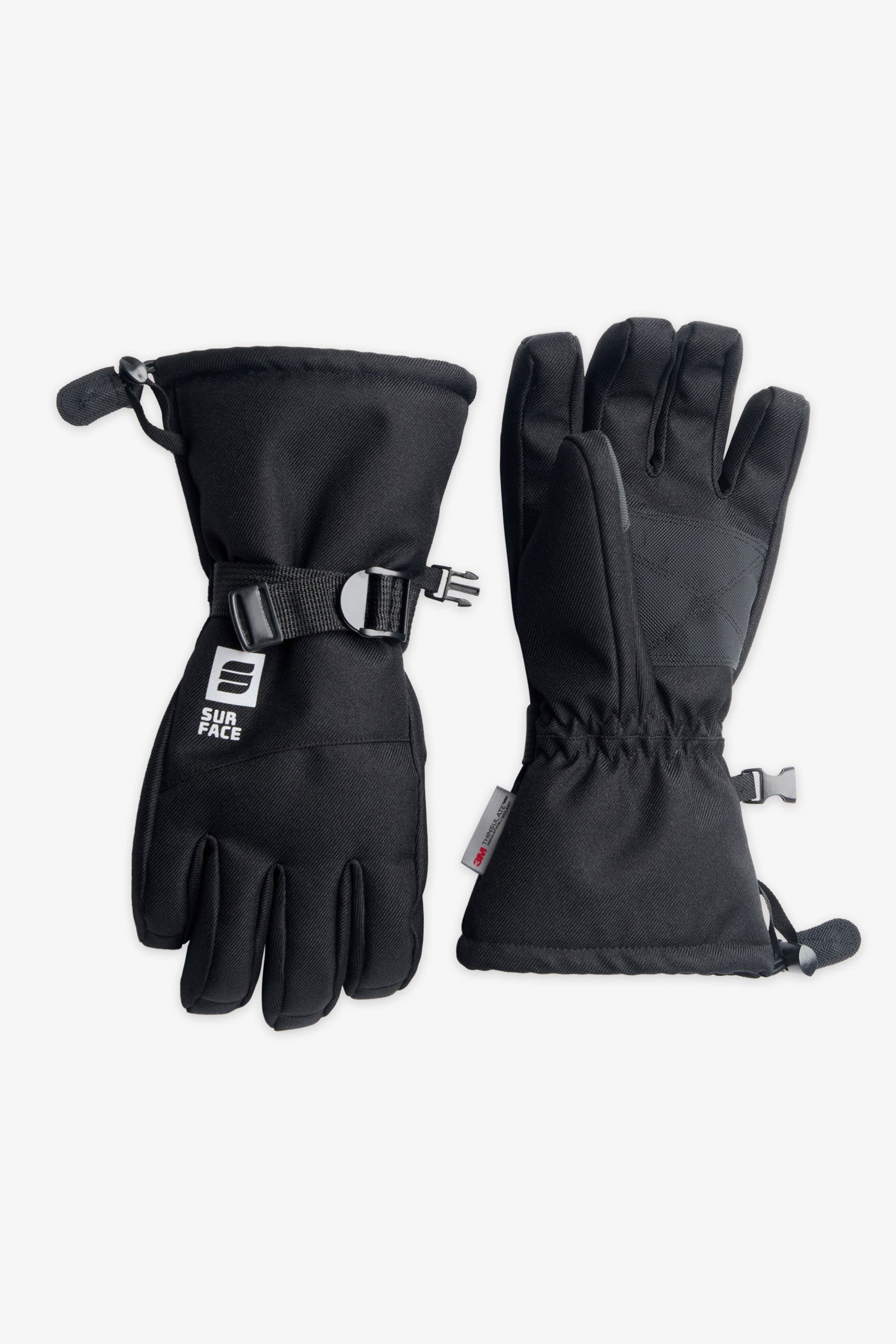 Gants de neige isolés ajustables - Ado garçon && NOIR