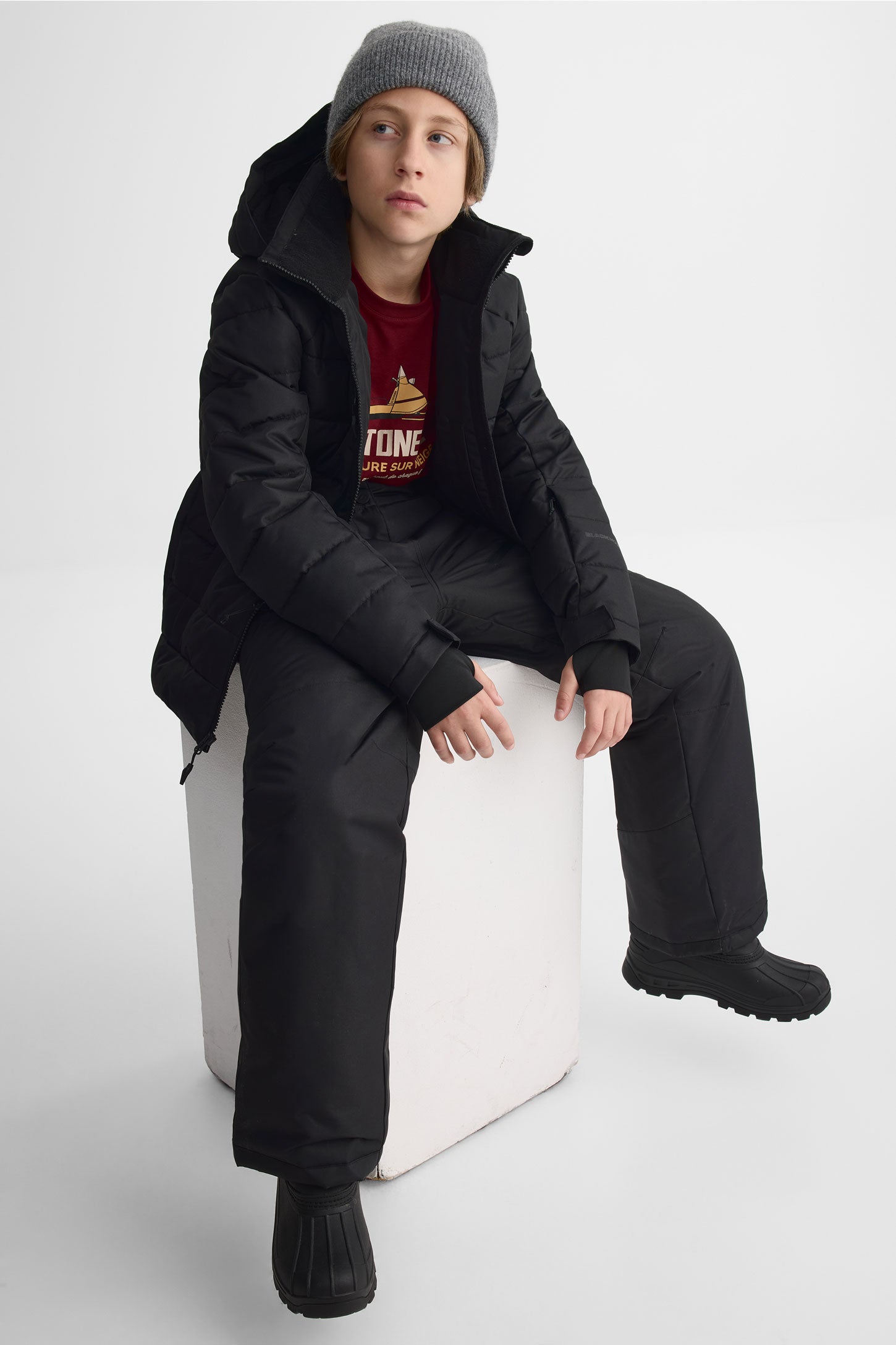 Manteau de ski isolé - Ado garçon && NOIR