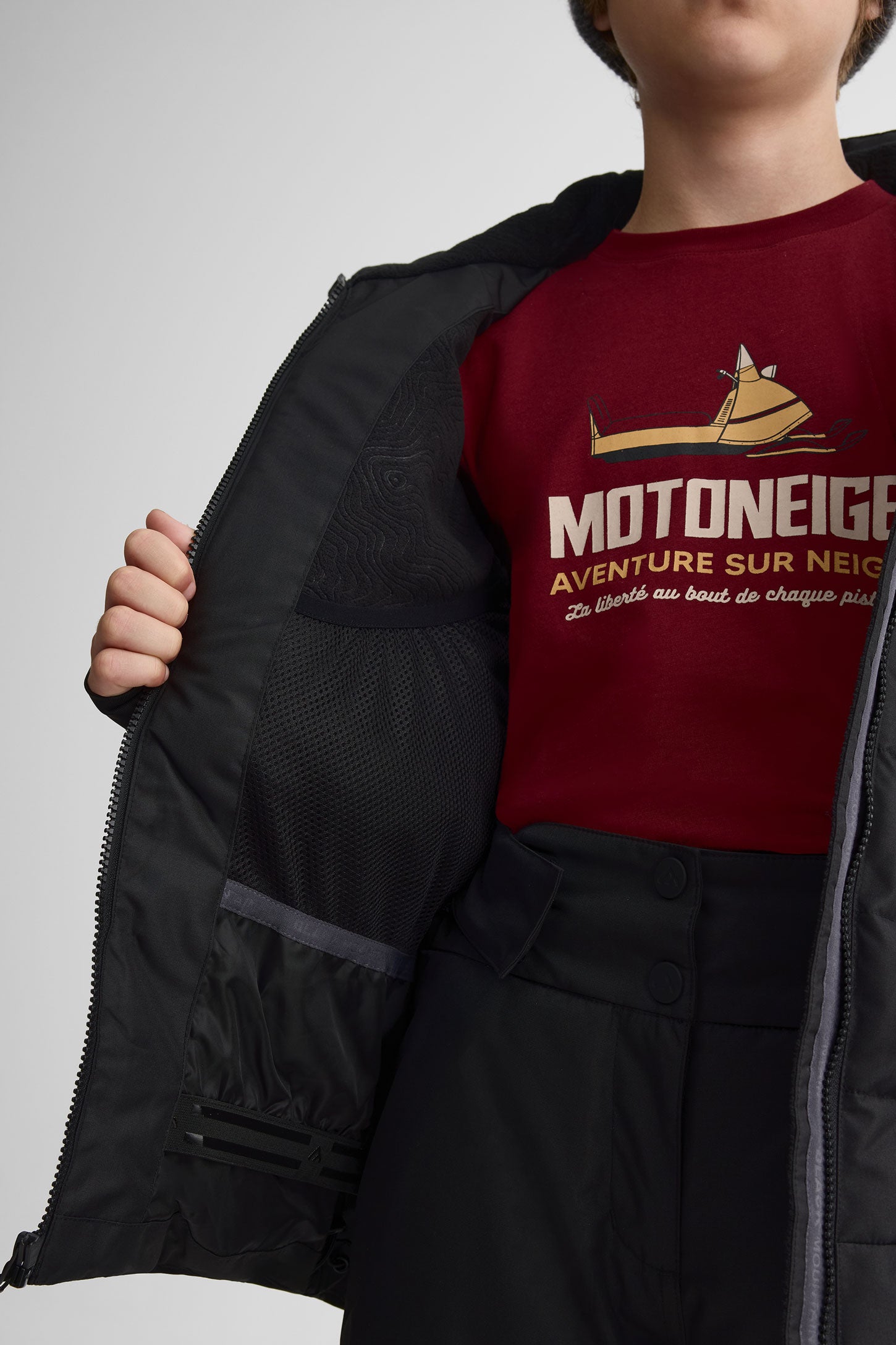 Manteau de ski isolé - Ado garçon && NOIR