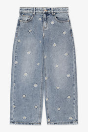 Pantalon en denim à jambes larges – Femme && DENIM MOYEN