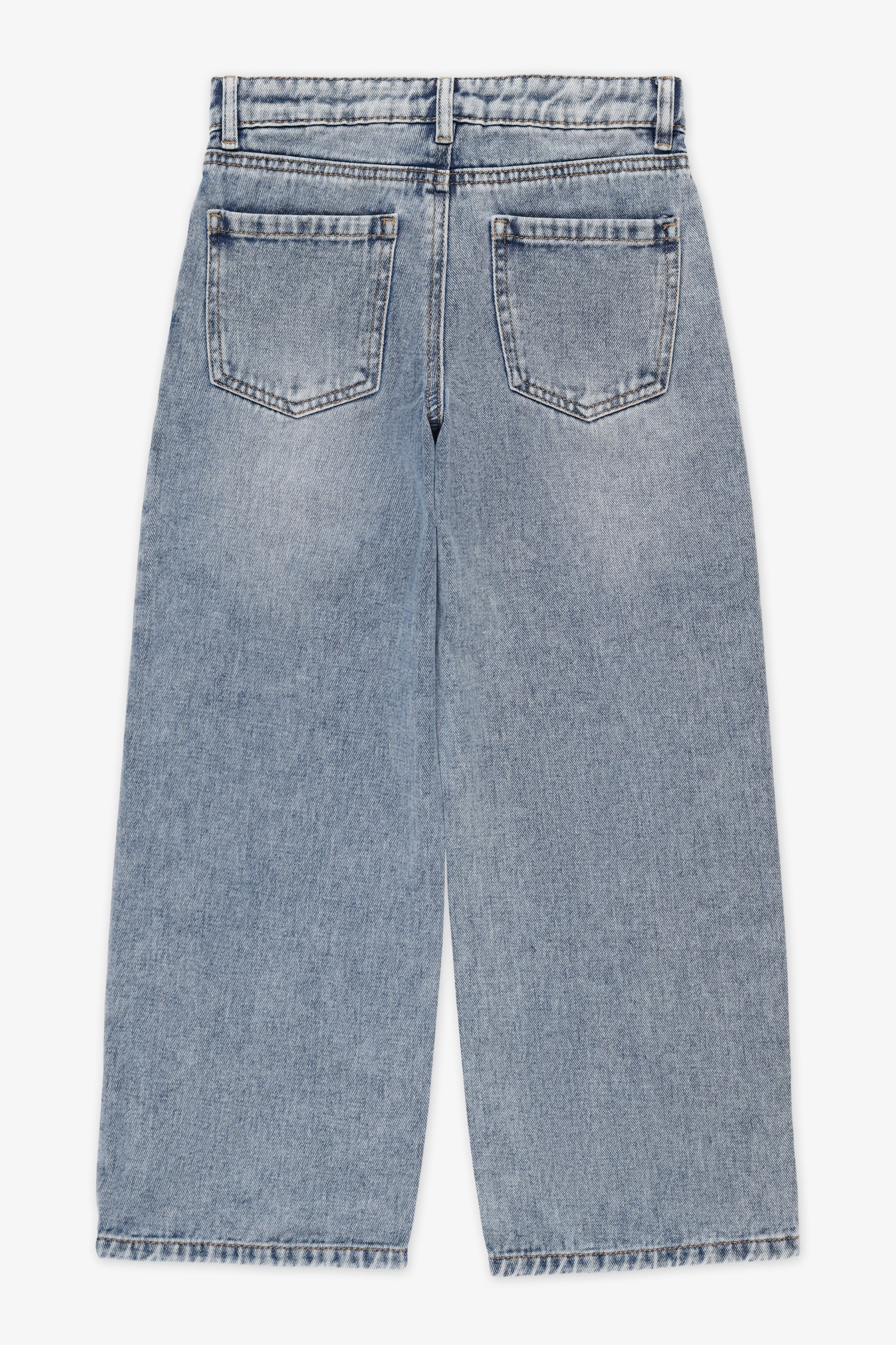 Pantalon en denim à jambes larges – Femme && DENIM MOYEN