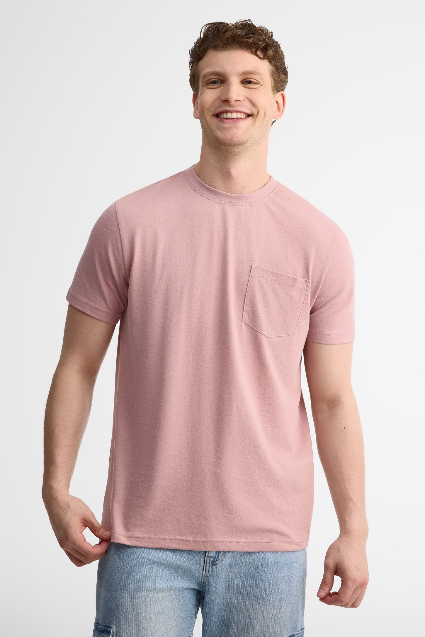 T-shirt col rond à poche, 2/30$ - Homme && ROSE