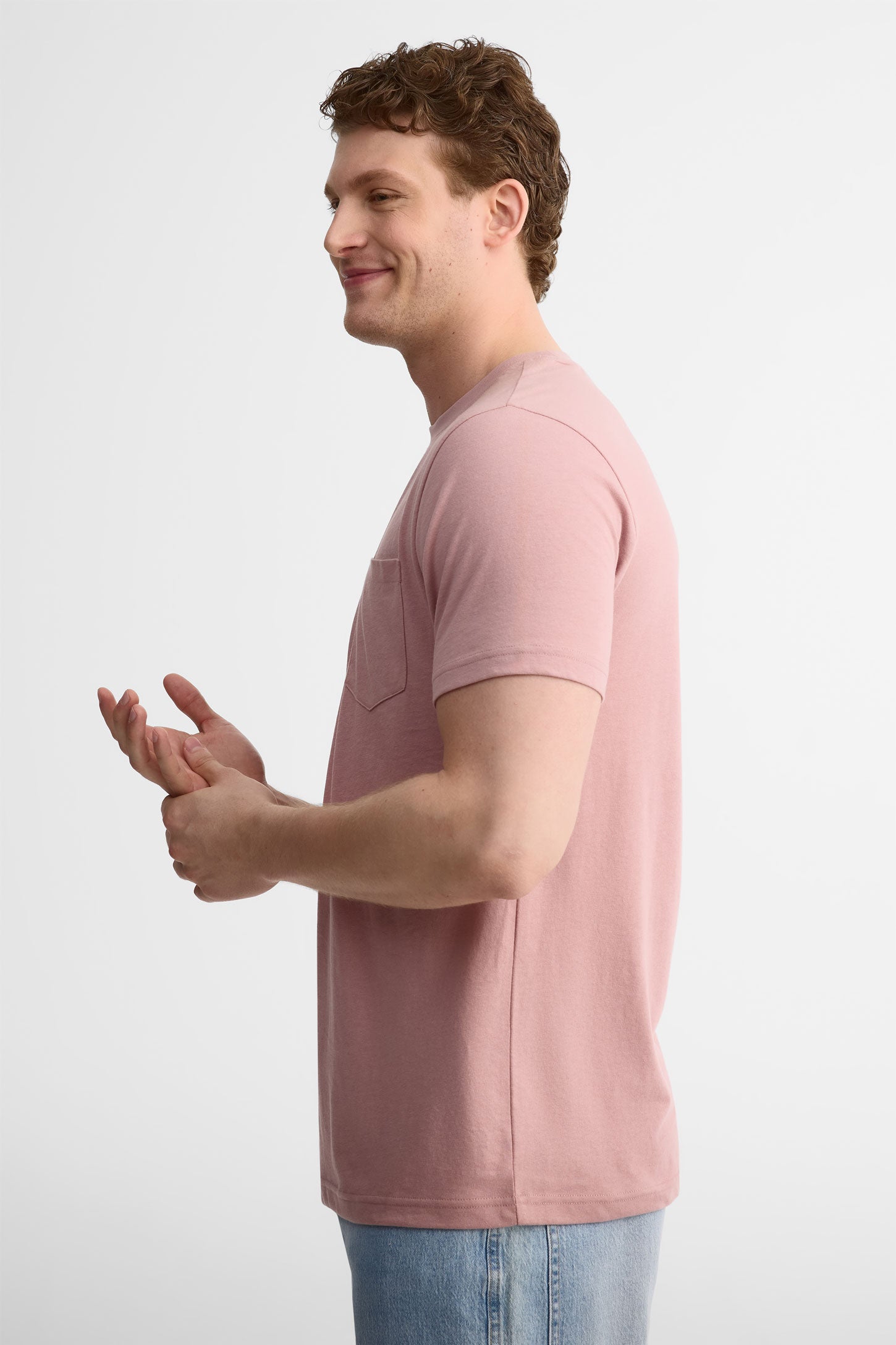 T-shirt col rond à poche, 2/30$ - Homme && ROSE
