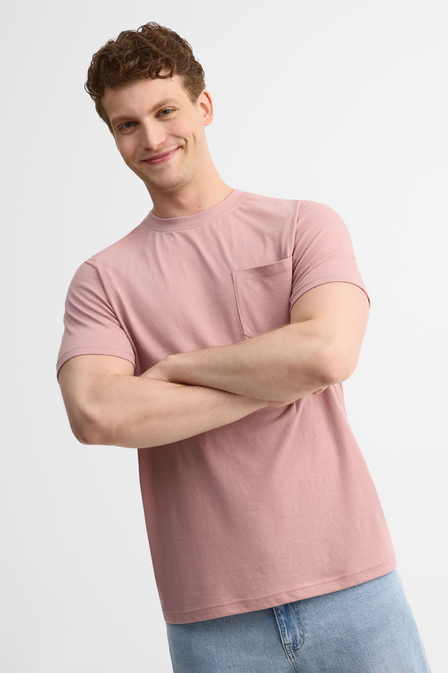 T-shirt col rond à poche, 2/30$ - Homme && ROSE