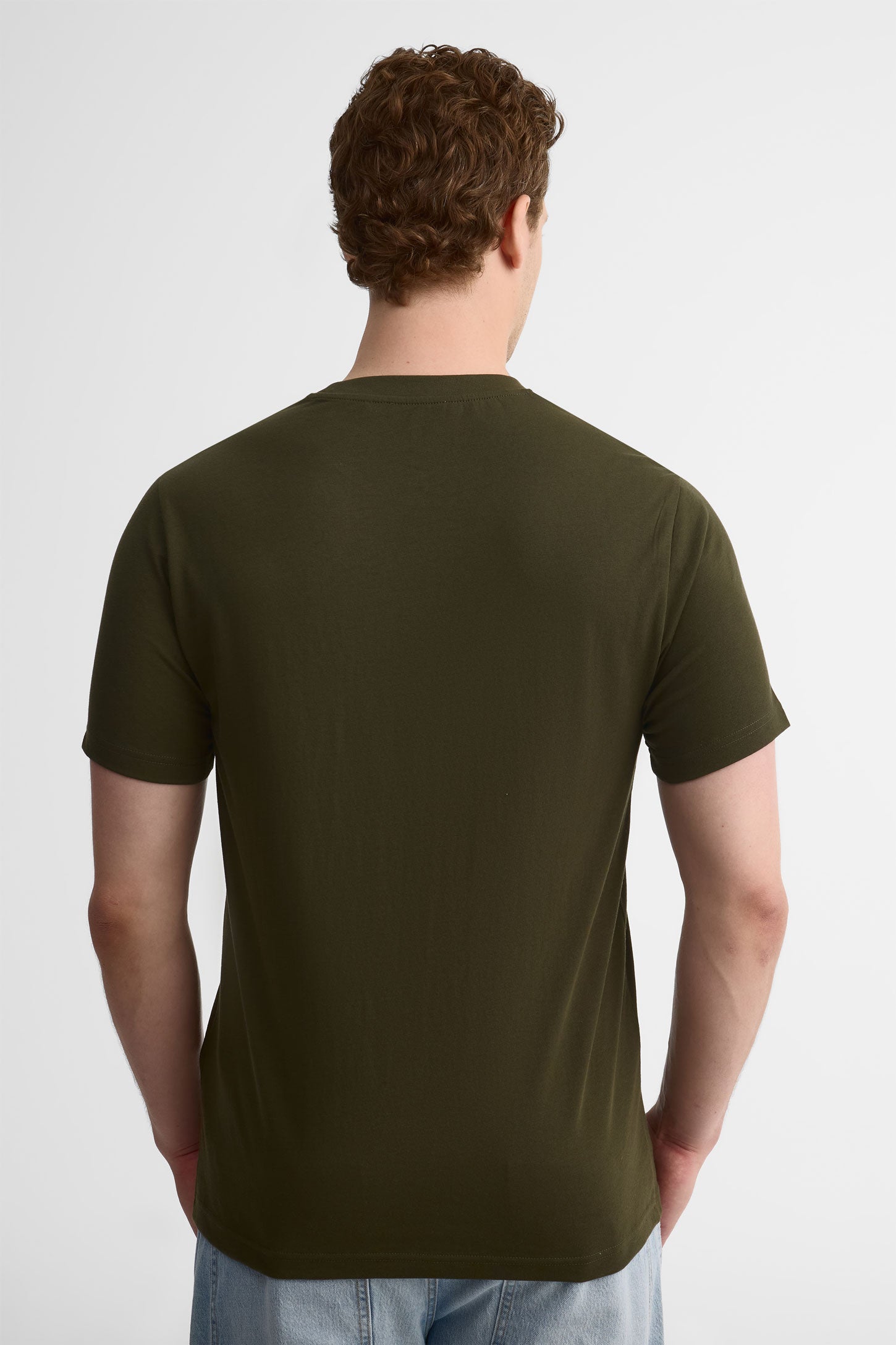 T-shirt col rond à poche, 2/30$ - Homme && VERT FONCE