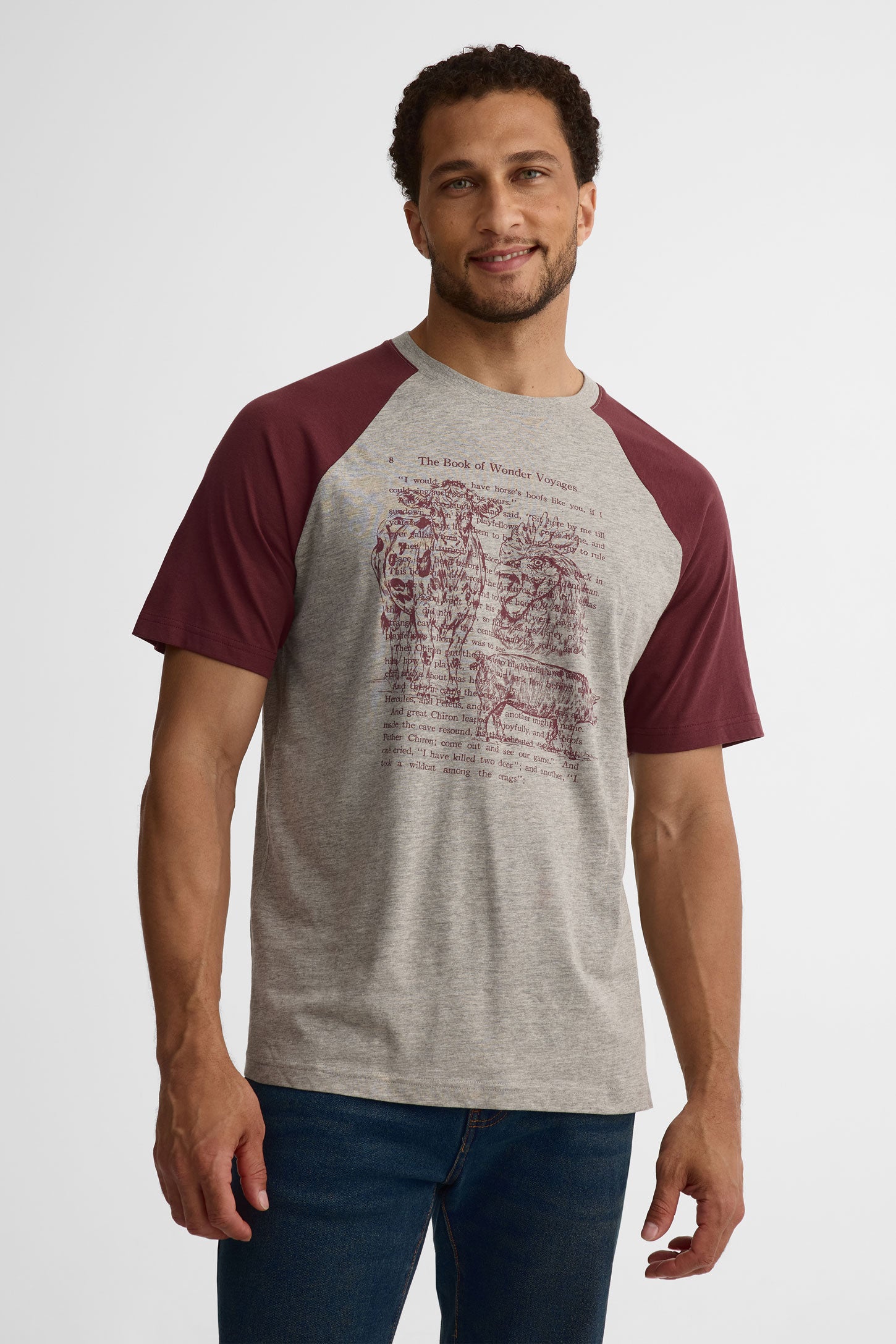 T-shirt col rond coton, 2/30$ - Homme && GRIS MULTI