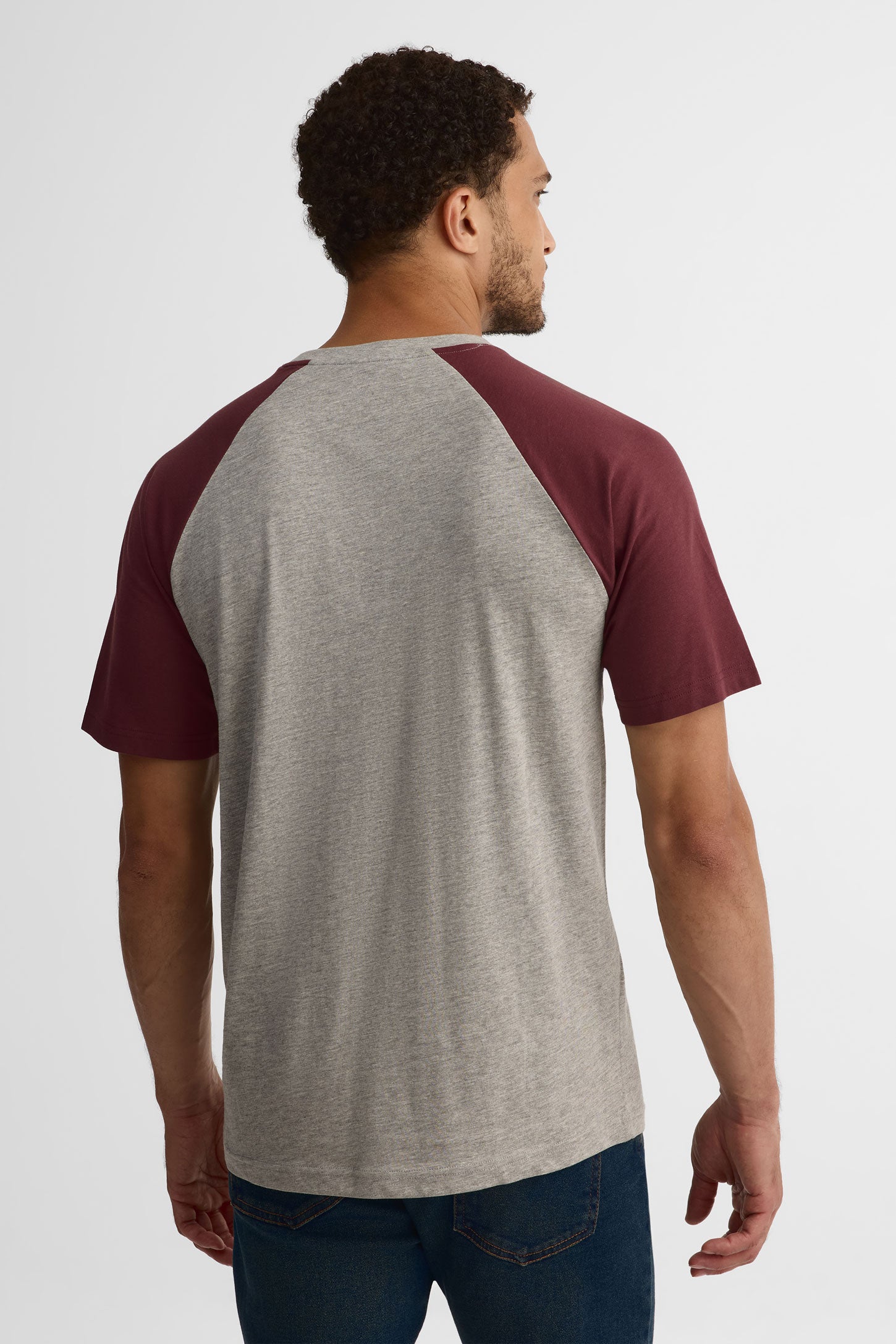 T-shirt col rond coton, 2/30$ - Homme && GRIS MULTI