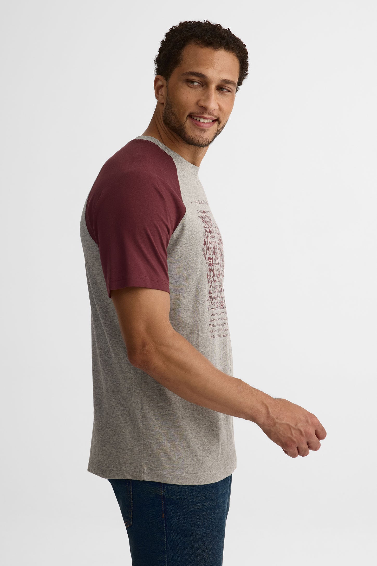 T-shirt col rond coton, 2/30$ - Homme && GRIS MULTI