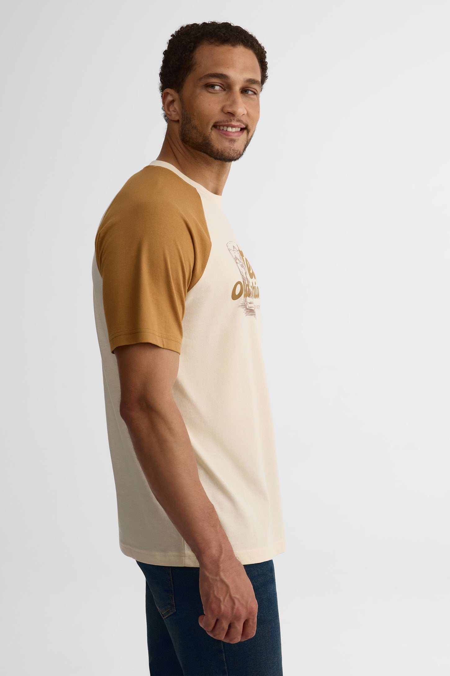 T-shirt col rond coton, 2/30$ - Homme && BEIGE/MULTI