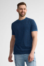 T-shirt col rond coton, 2/30$ - Homme && BLEU MULTI