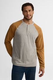 Chandail henley manches longues - Homme && GRIS MULTI