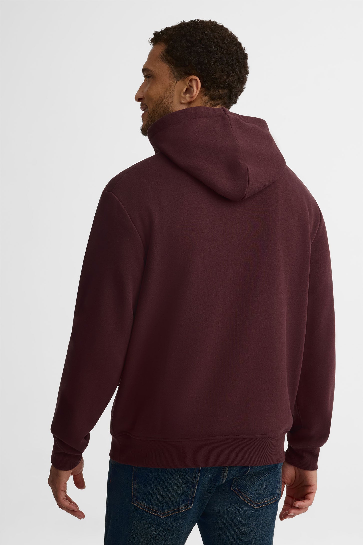 Chandail à capuchon coton ouaté - Homme && BRUN