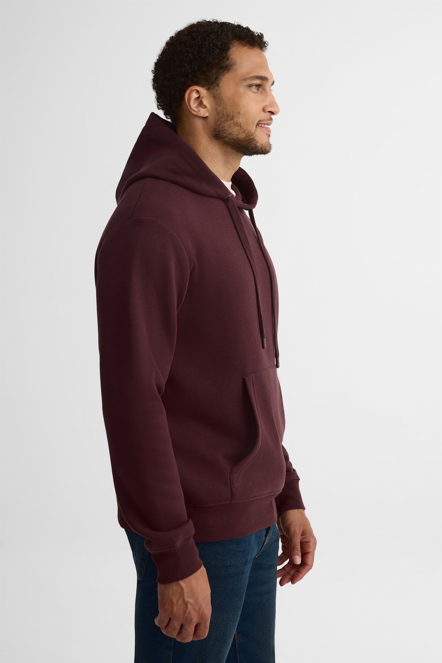 Chandail à capuchon coton ouaté - Homme && BRUN