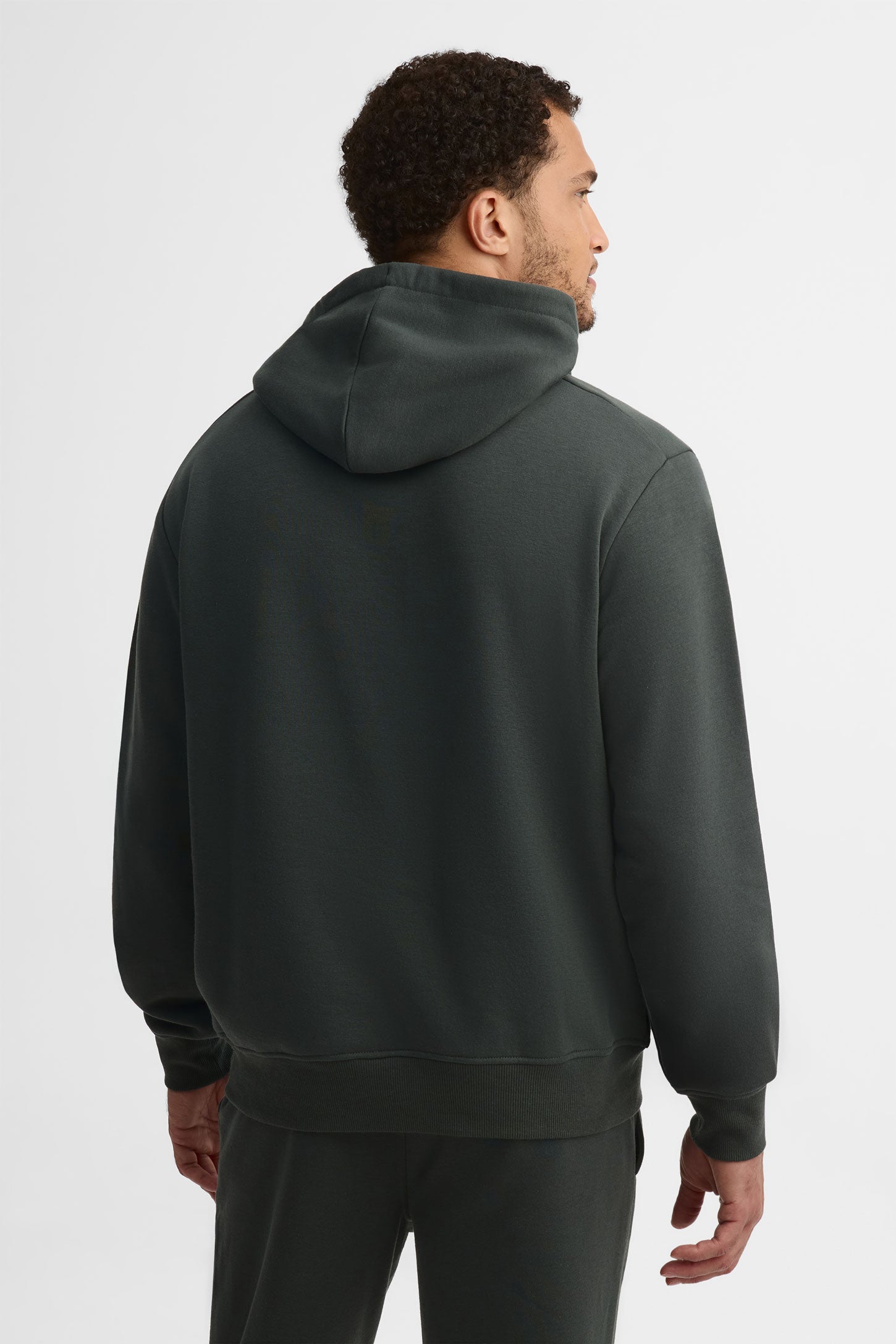 Chandail à capuchon coton ouaté - Homme && CHARBON