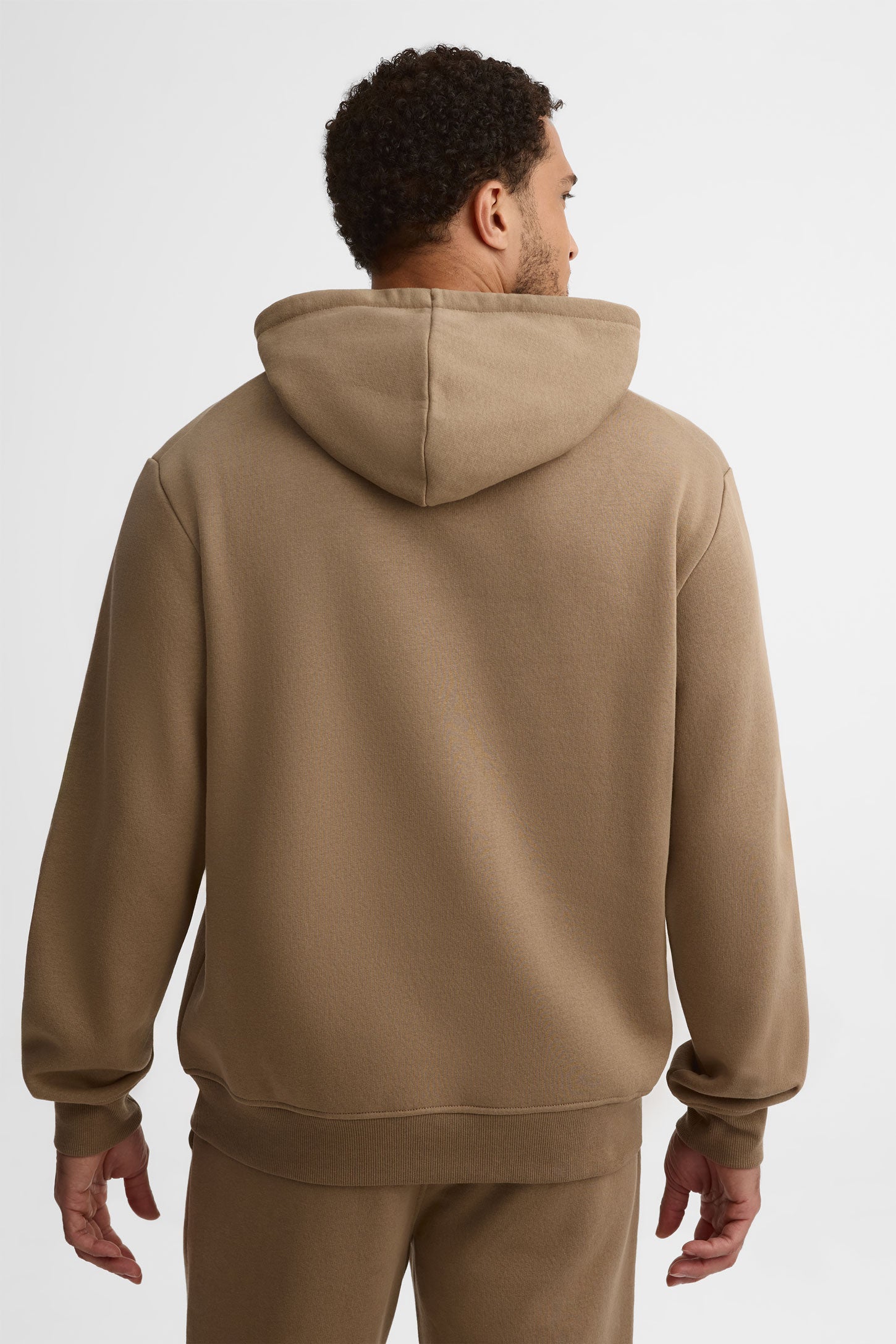 Chandail à capuchon coton ouaté - Homme && TAUPE