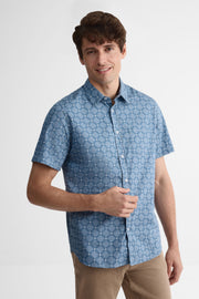 Chemise manches courtes popeline - Homme && GRIS MULTI