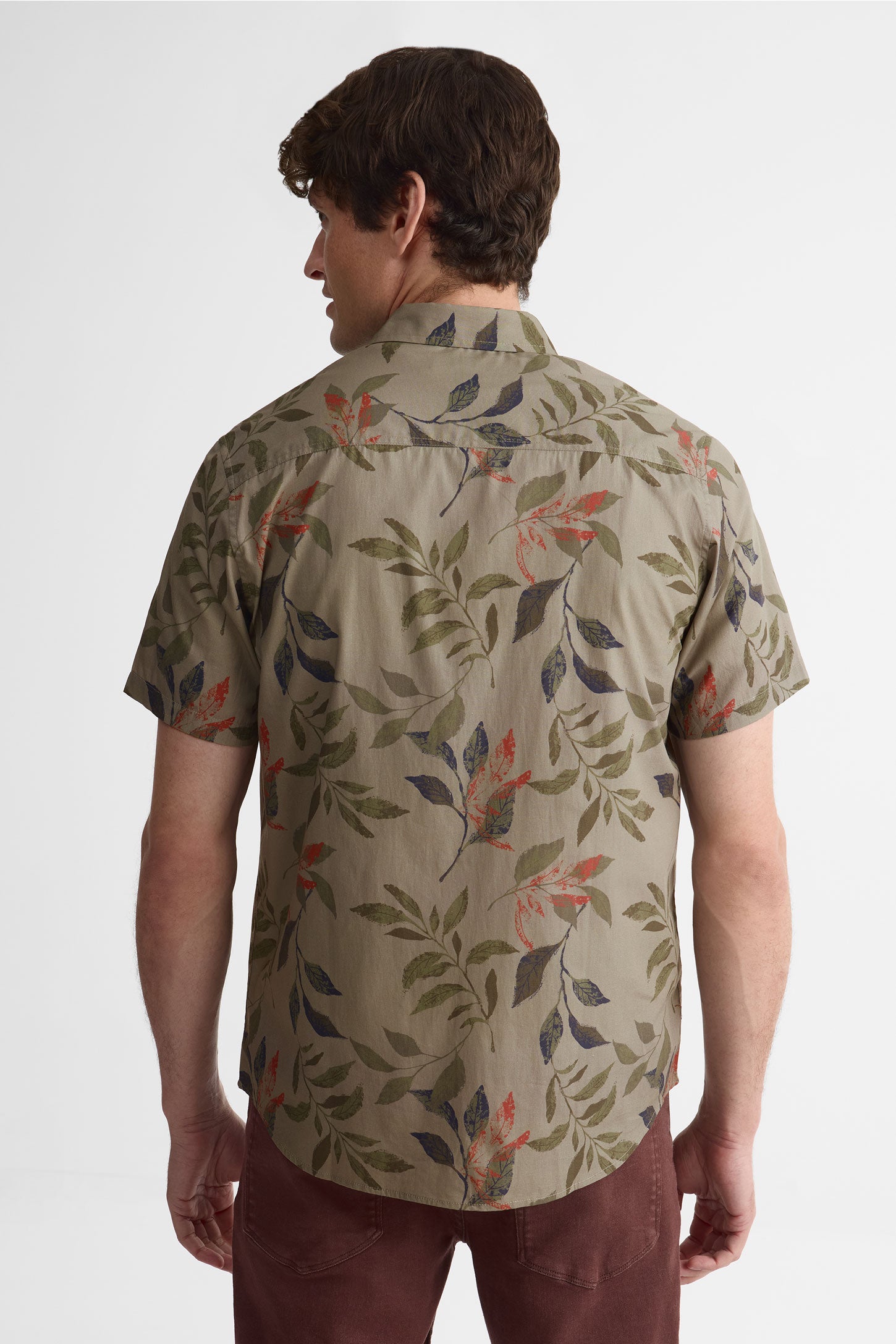 Chemise manches courtes popeline - Homme && KAKI/MULTI
