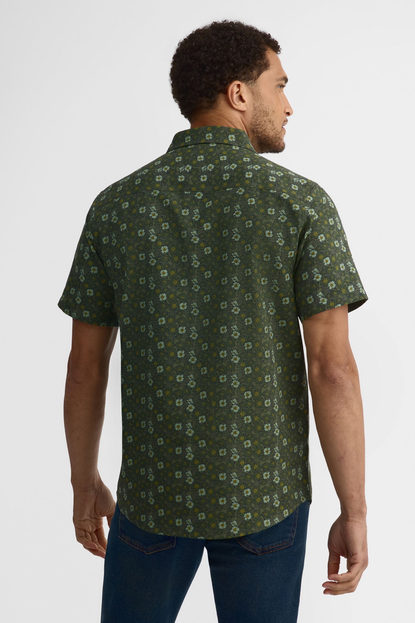 Chemise manches courtes Oxford - Homme && KAKI/MULTI