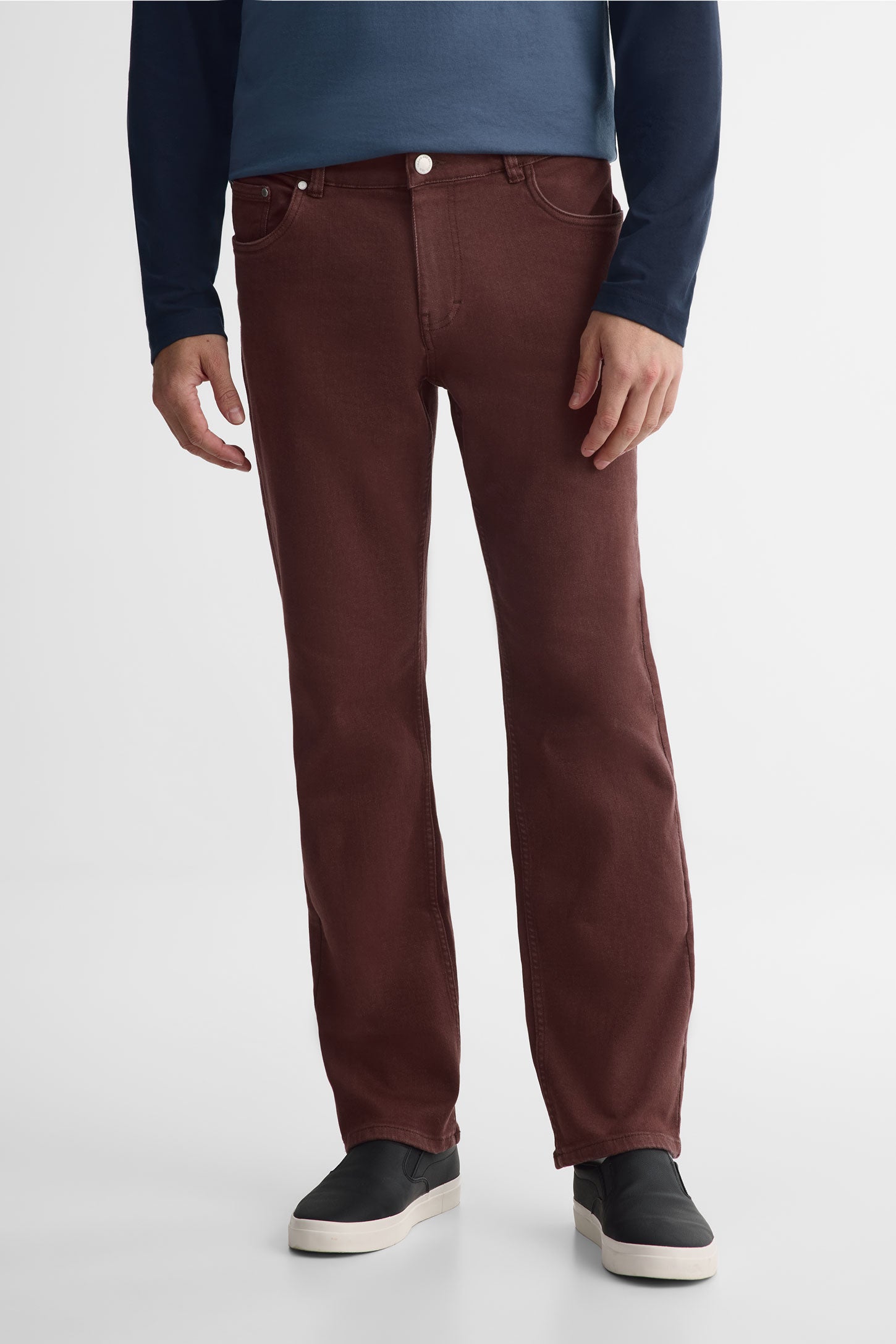 Jeans coupe droite - Homme && BRUN FONCE