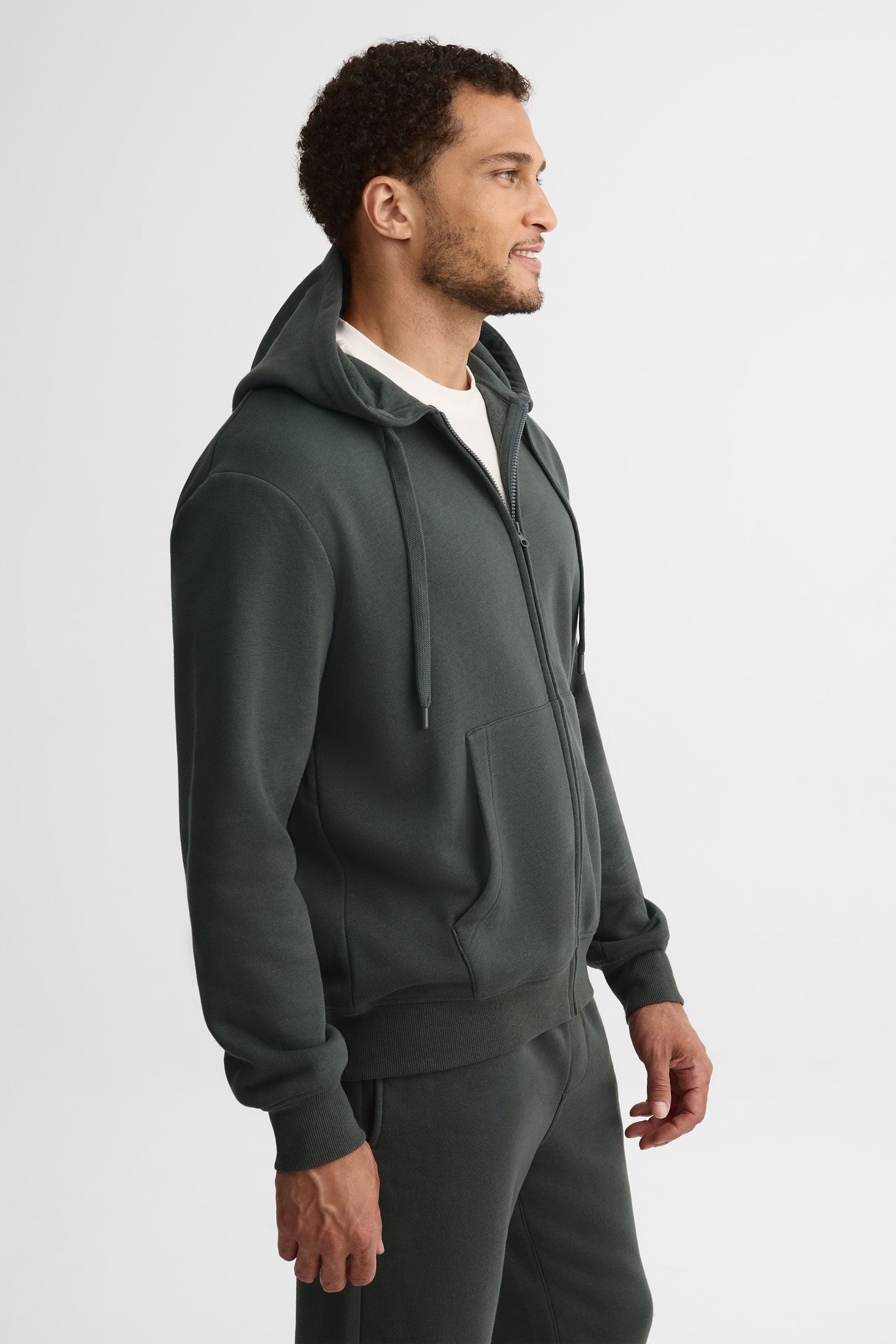 Veste ouatée à capuchon - Homme && CHARBON