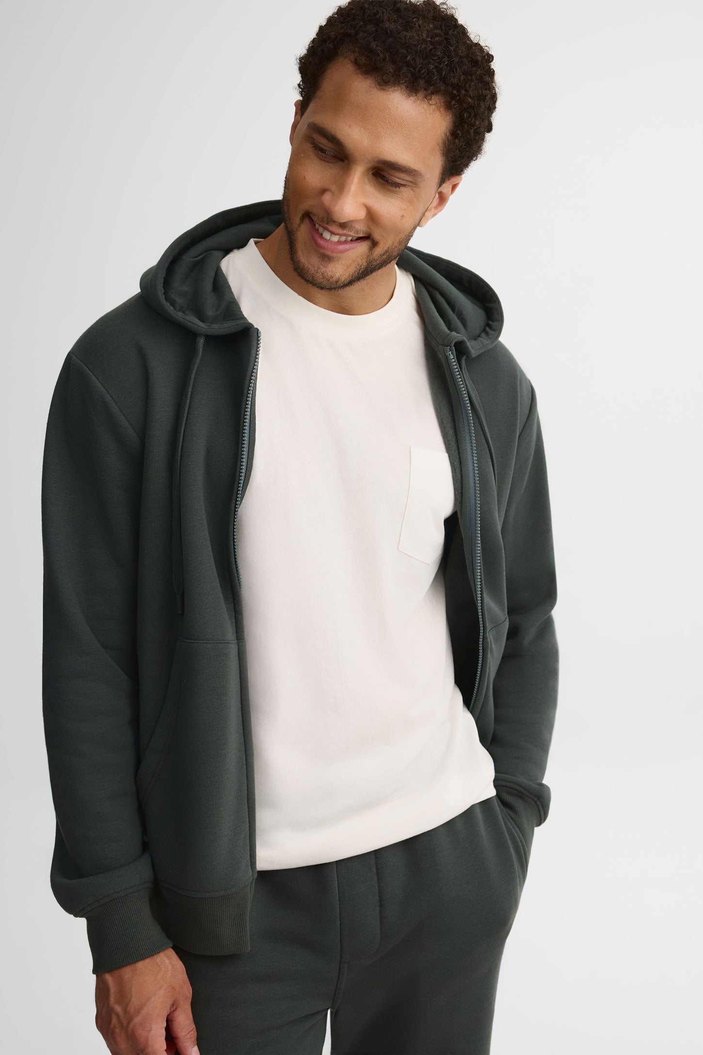 Veste ouatée à capuchon - Homme && CHARBON