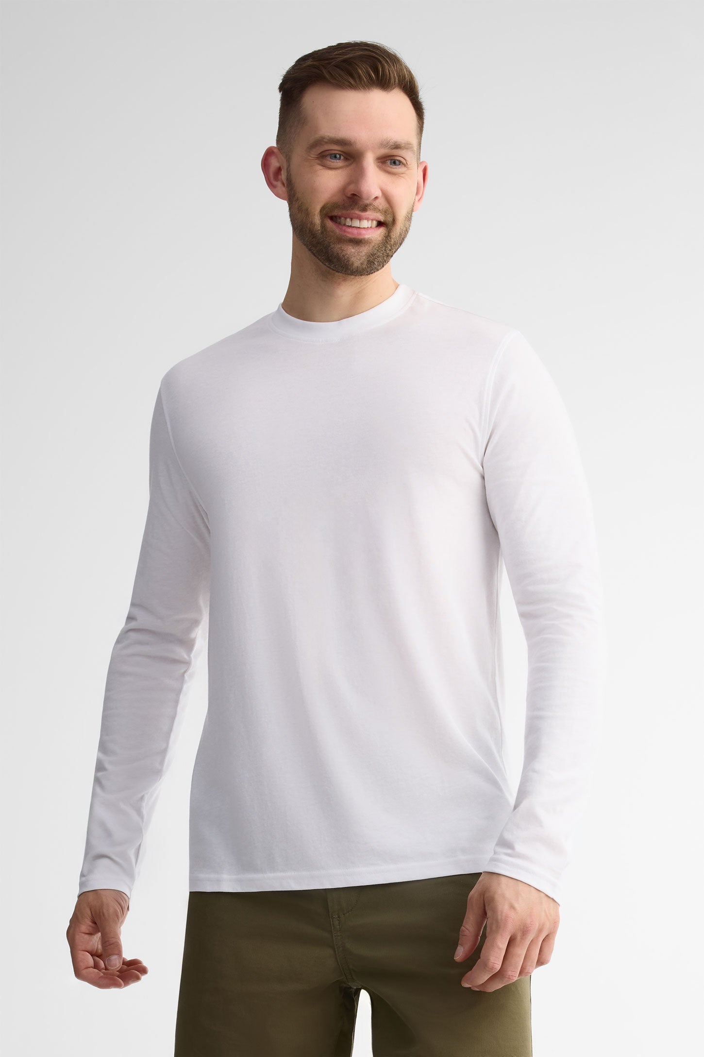 Chandail manches longues coton - Homme && BLANC