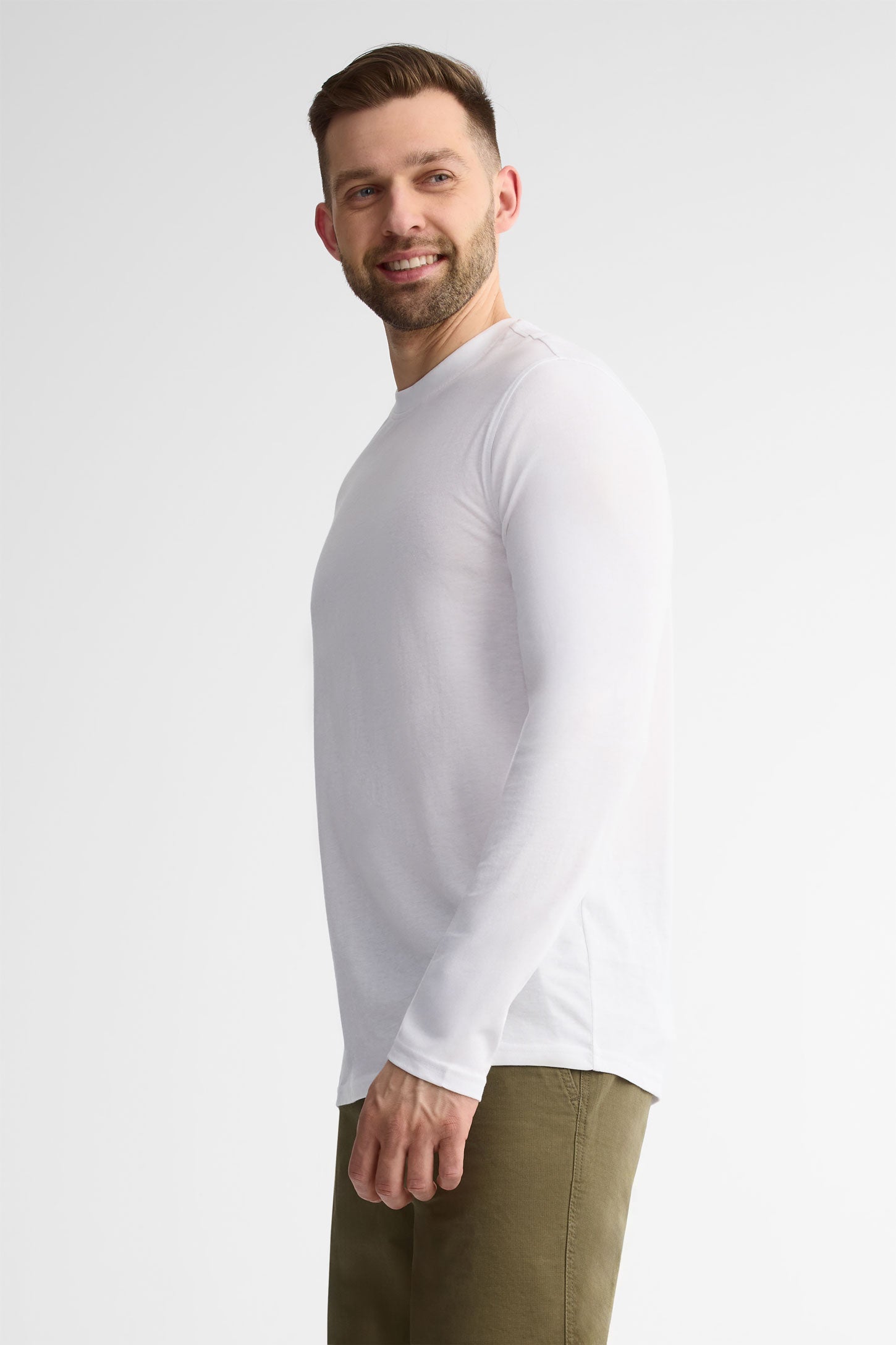 Chandail manches longues coton - Homme && BLANC