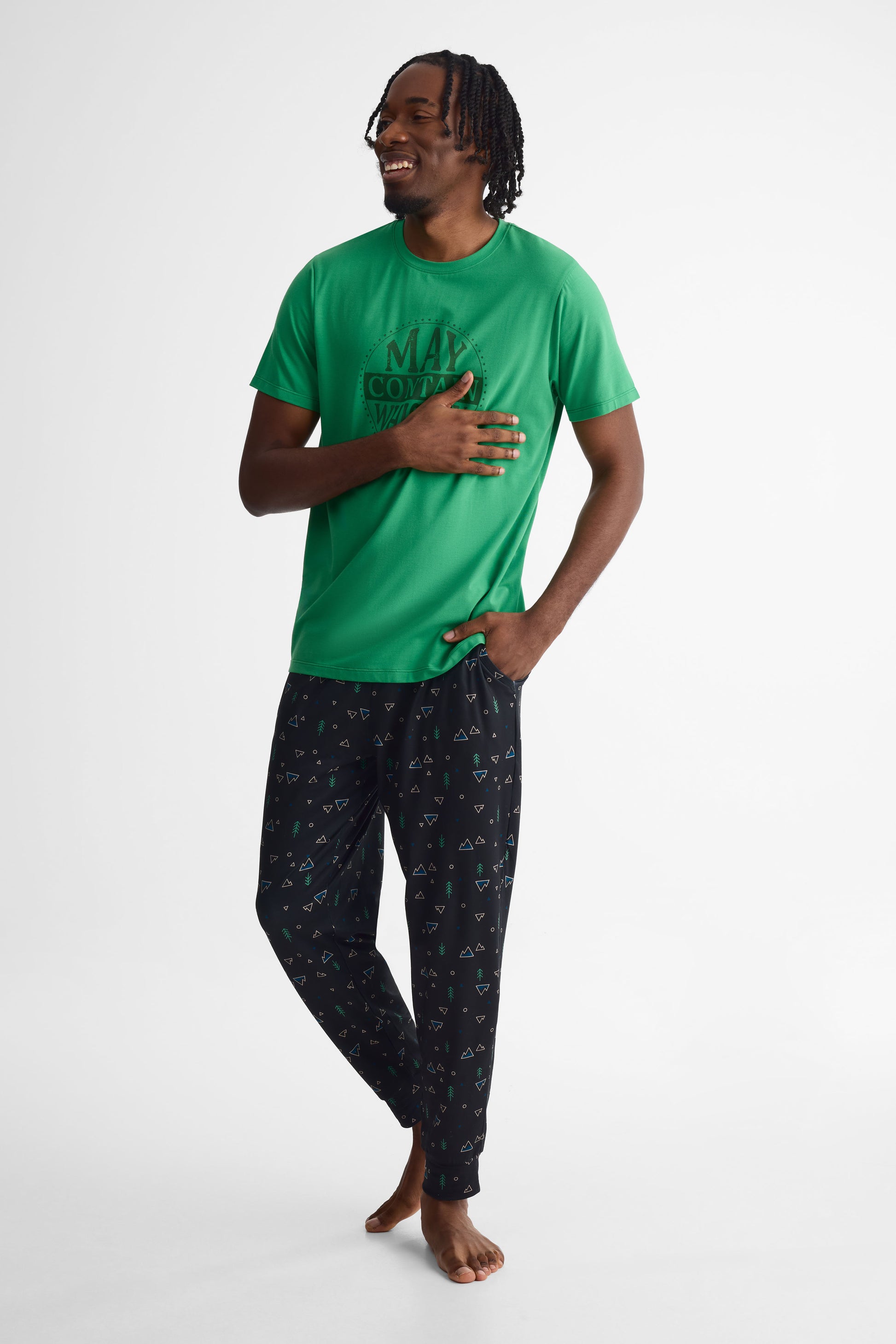 Haut pyjama graphique 2/40$ – Homme && VERT