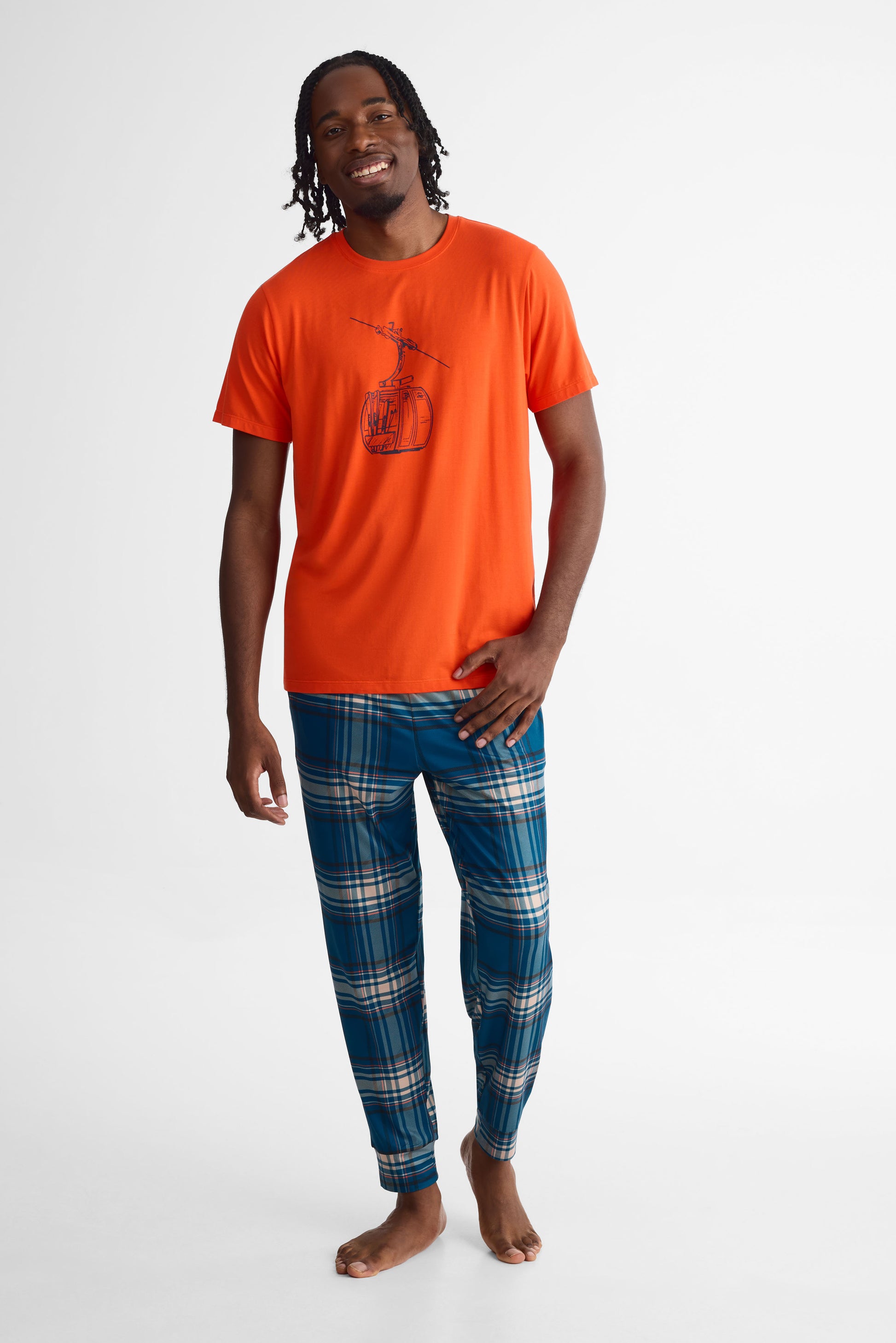 Pantalon pyjama imprimé 2/40$ && BEIGE/MULTI