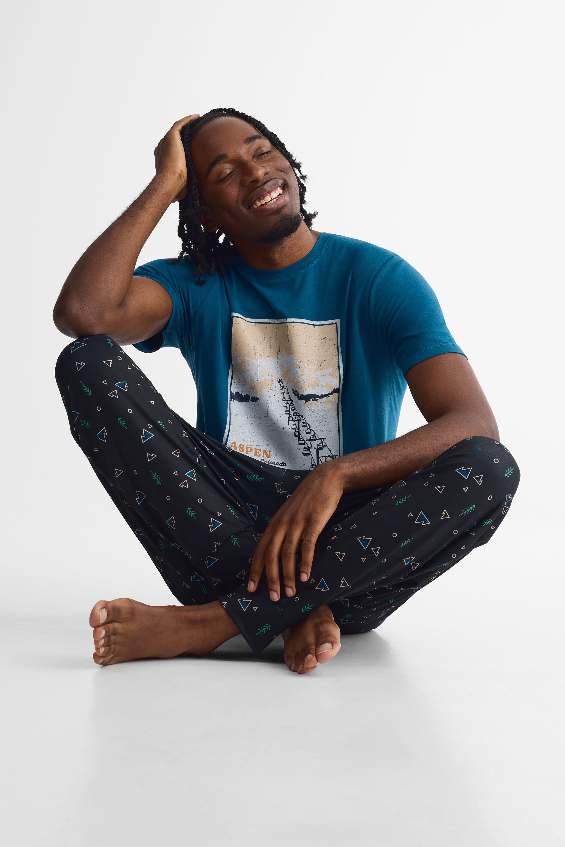 Pantalon pyjama imprimé 2/40$ && NOIR/MULTI