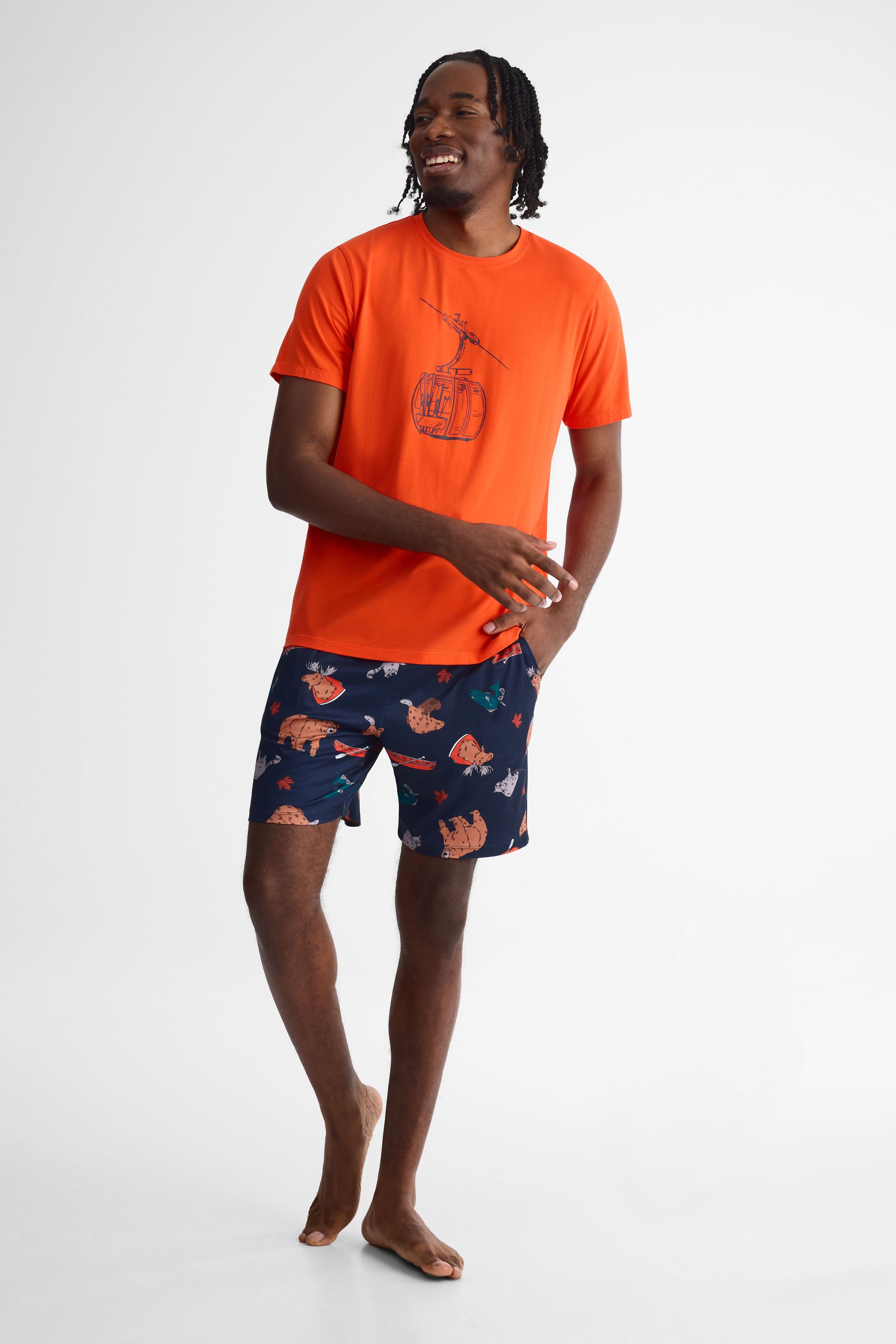 Short élastique à cordon ajustable 2/40$ – Homme && MARIN/MULTI