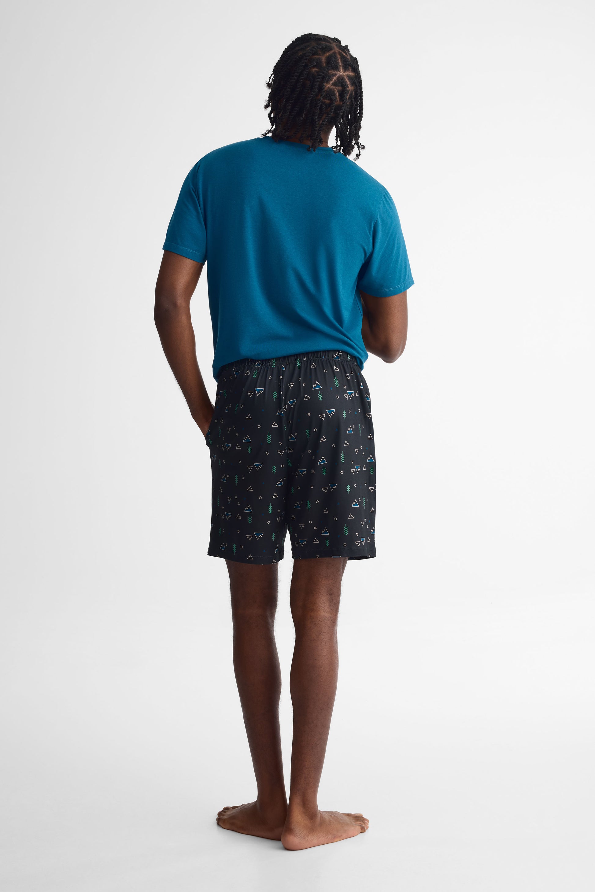 Short élastique à cordon ajustable 2/40$ – Homme && NOIR/MULTI