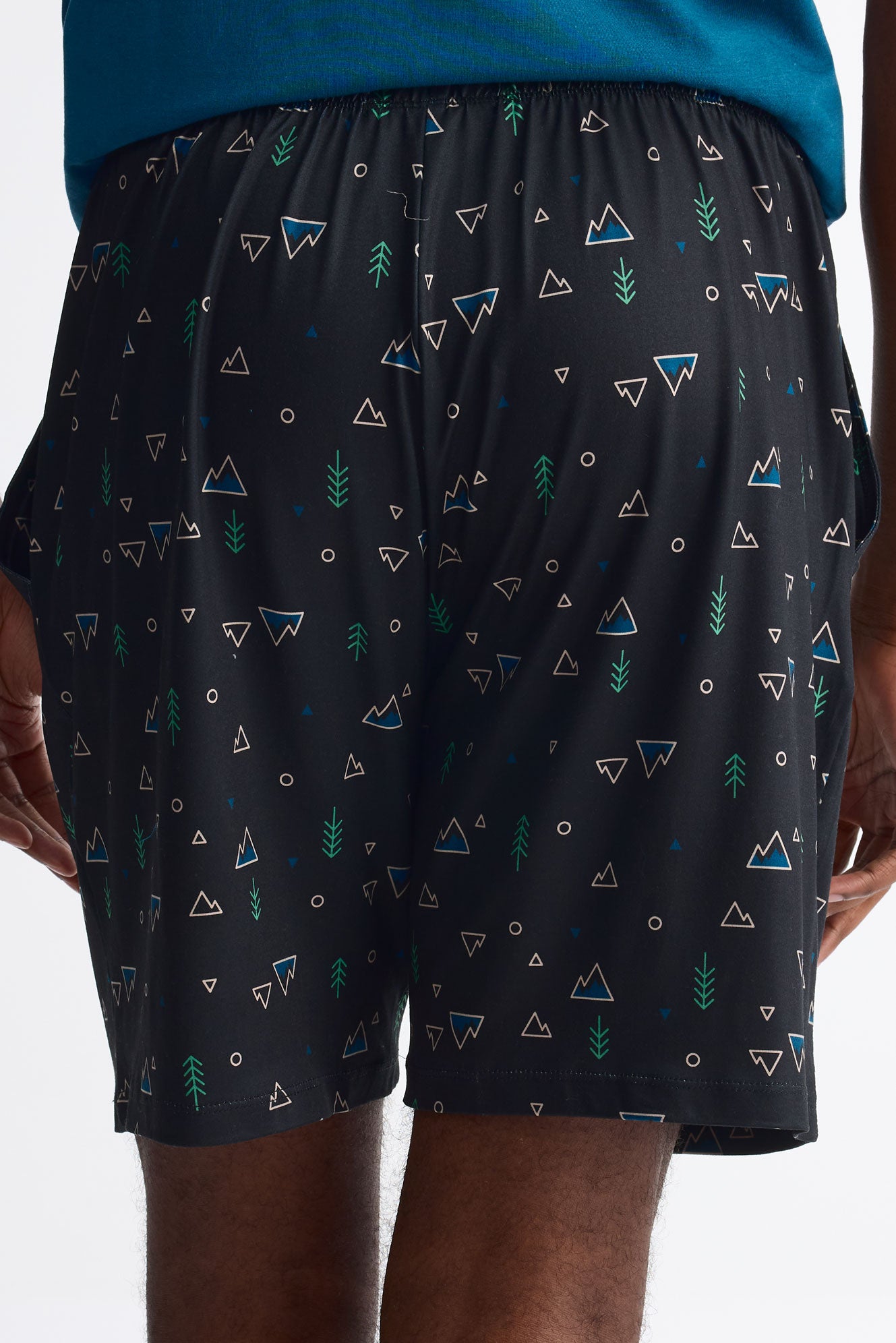 Short élastique à cordon ajustable 2/40$ – Homme && NOIR/MULTI