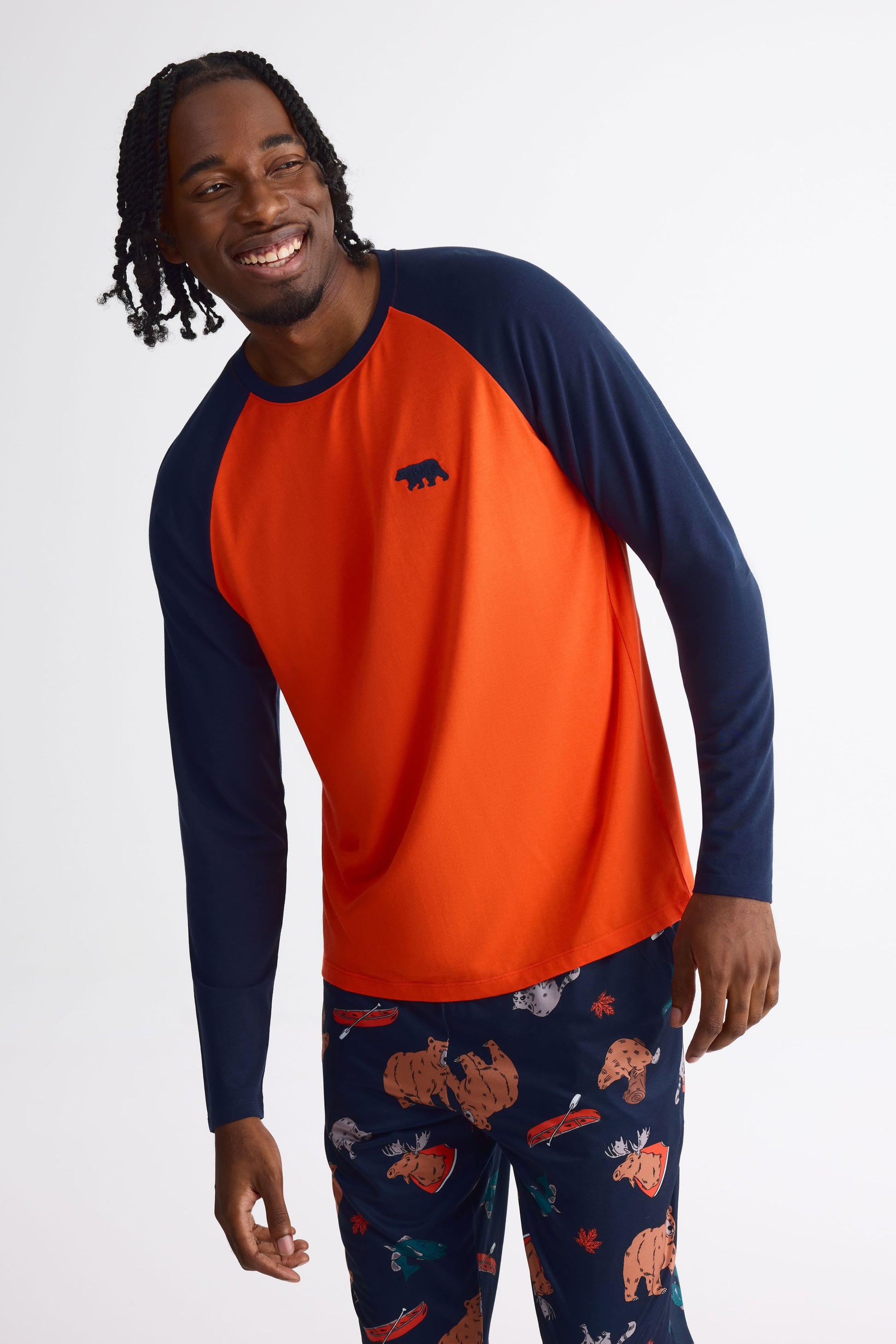 Chandail pyjama graphique 2/40$ – Homme && ORANGE