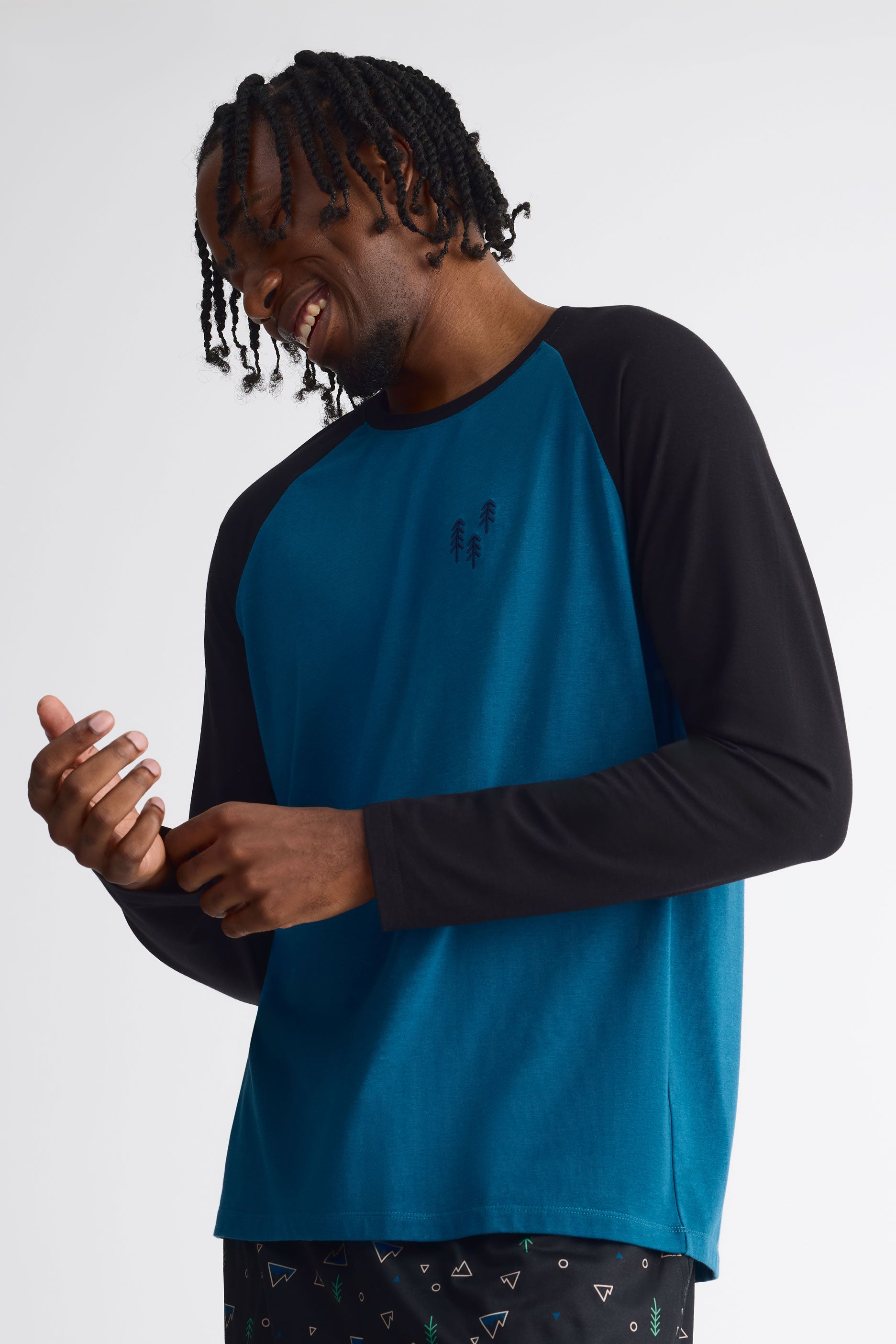 Chandail pyjama graphique 2/40$ – Homme && BLEU MARINE