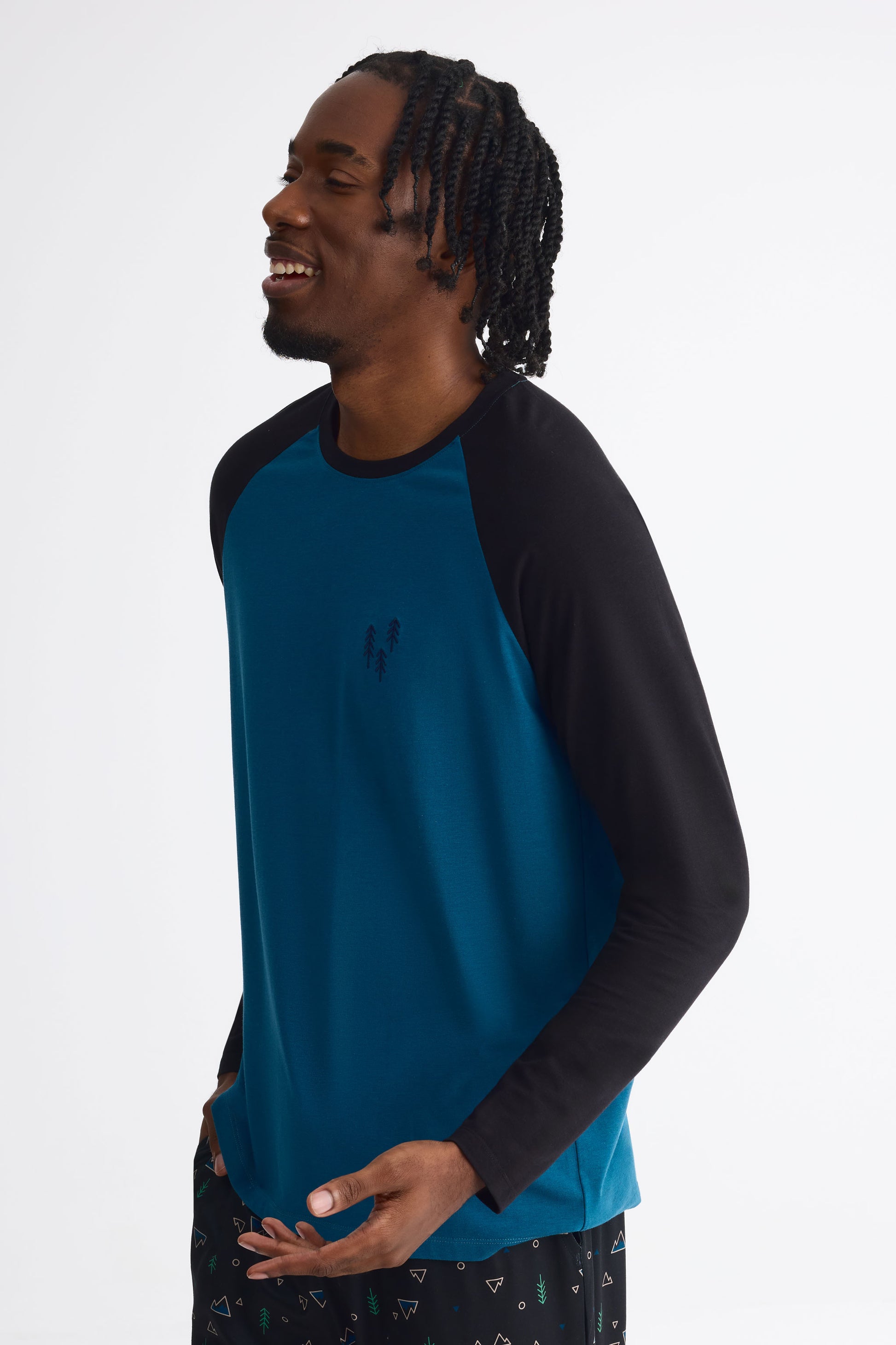 Chandail pyjama graphique 2/40$ – Homme && BLEU MARINE