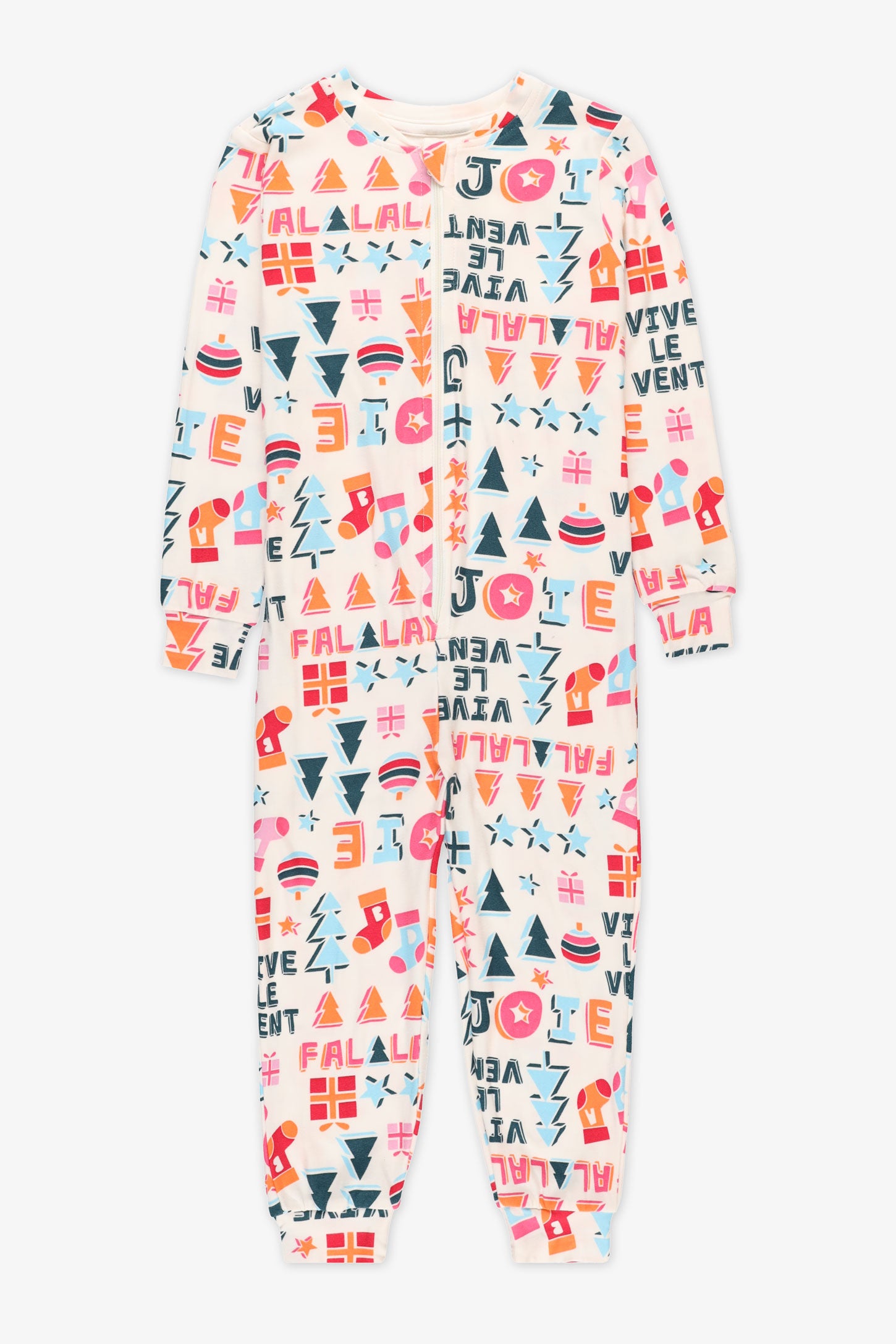 Pyjama 1 pièce à manches longues - Enfant fille && BLANC CASSÉ/MULTI