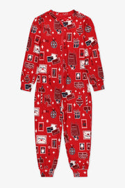 Pyjama 1 pièce à manches longues - Enfant fille && ROUGE/MULTI