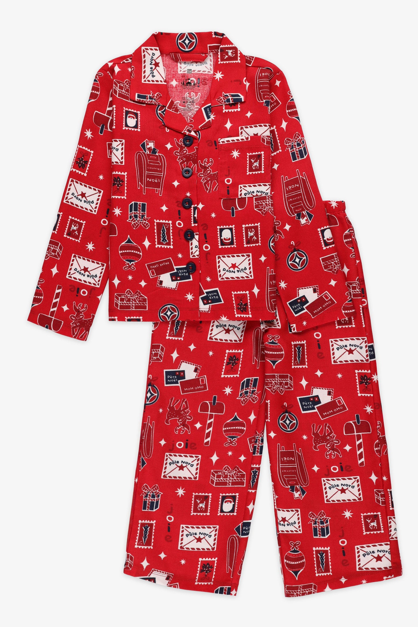 Ensemble 2 pièces, chemise et pantalon - Enfant fille && ROUGE/MULTI